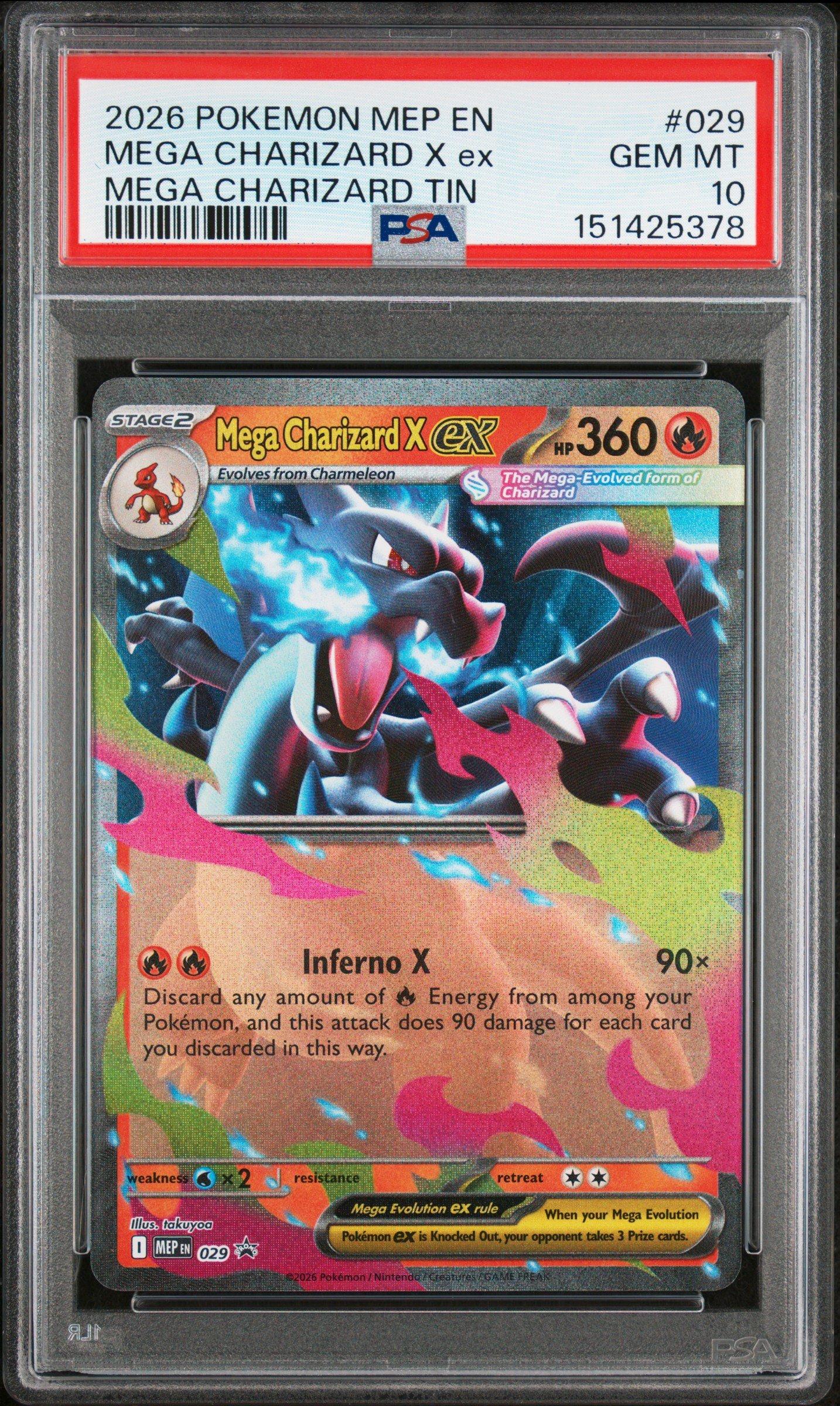 2026 Pokemon Mep En-me Black Star Promo 029 Mega Charizard X Ex