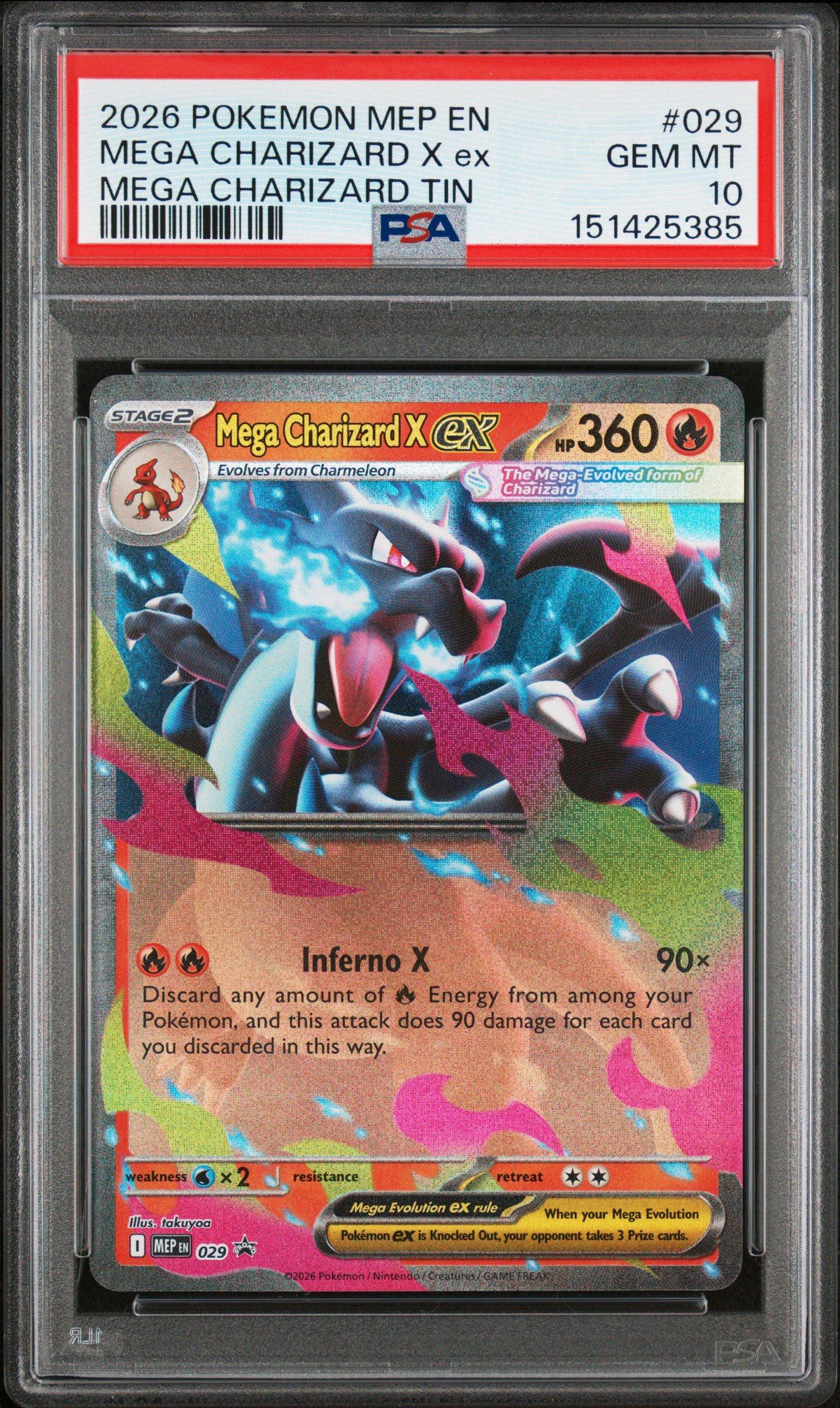 2026 Pokemon Mep En-me Black Star Promo 029 Mega Charizard X Ex