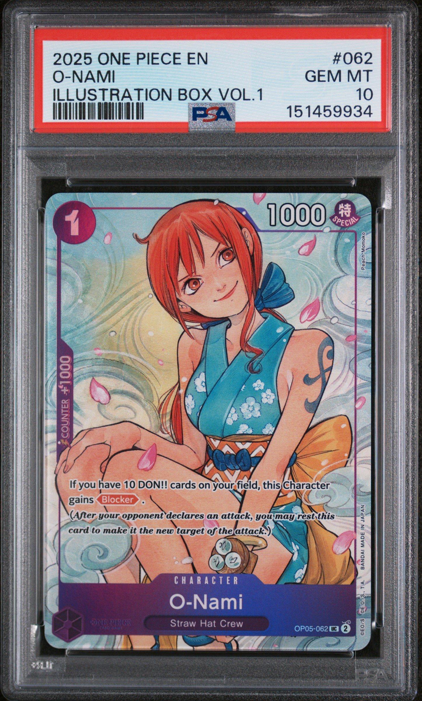 2025 One Piece Promos 062 O-nami Illustration Box Vol.1 PSA 10