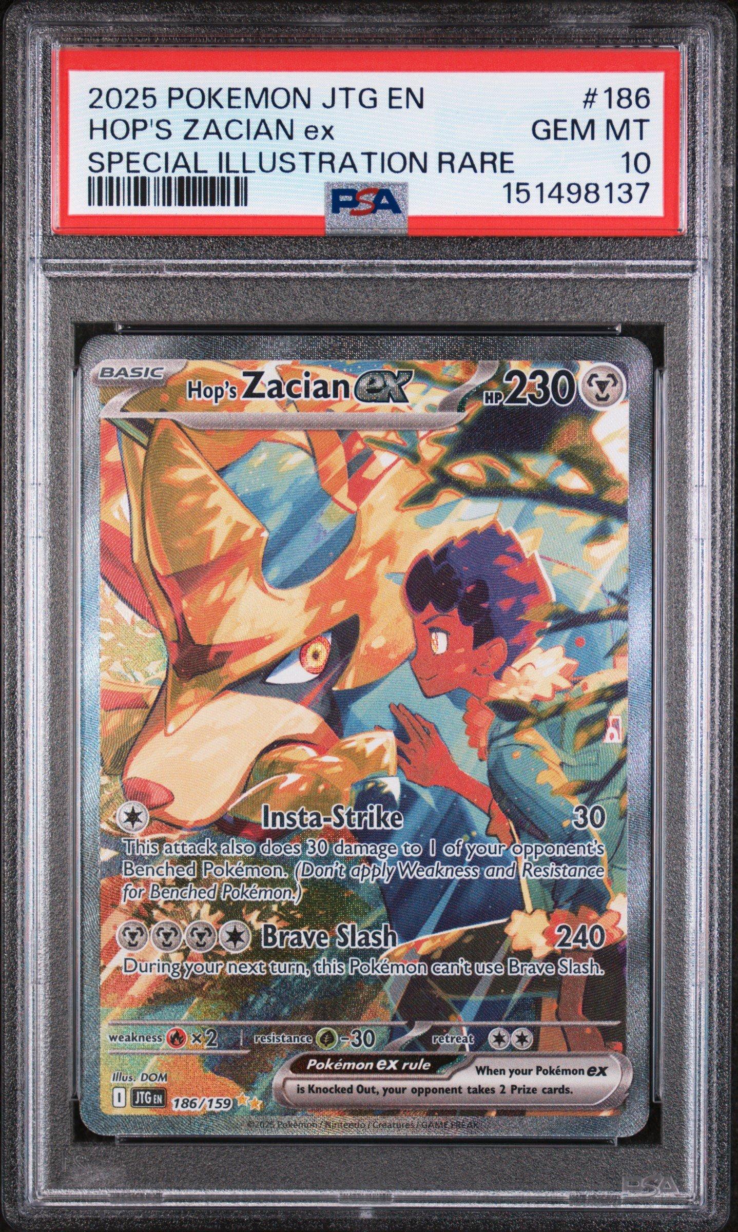 2025 Pokemon Jtg En-journey Together 186 Hop's Zacian Ex Special