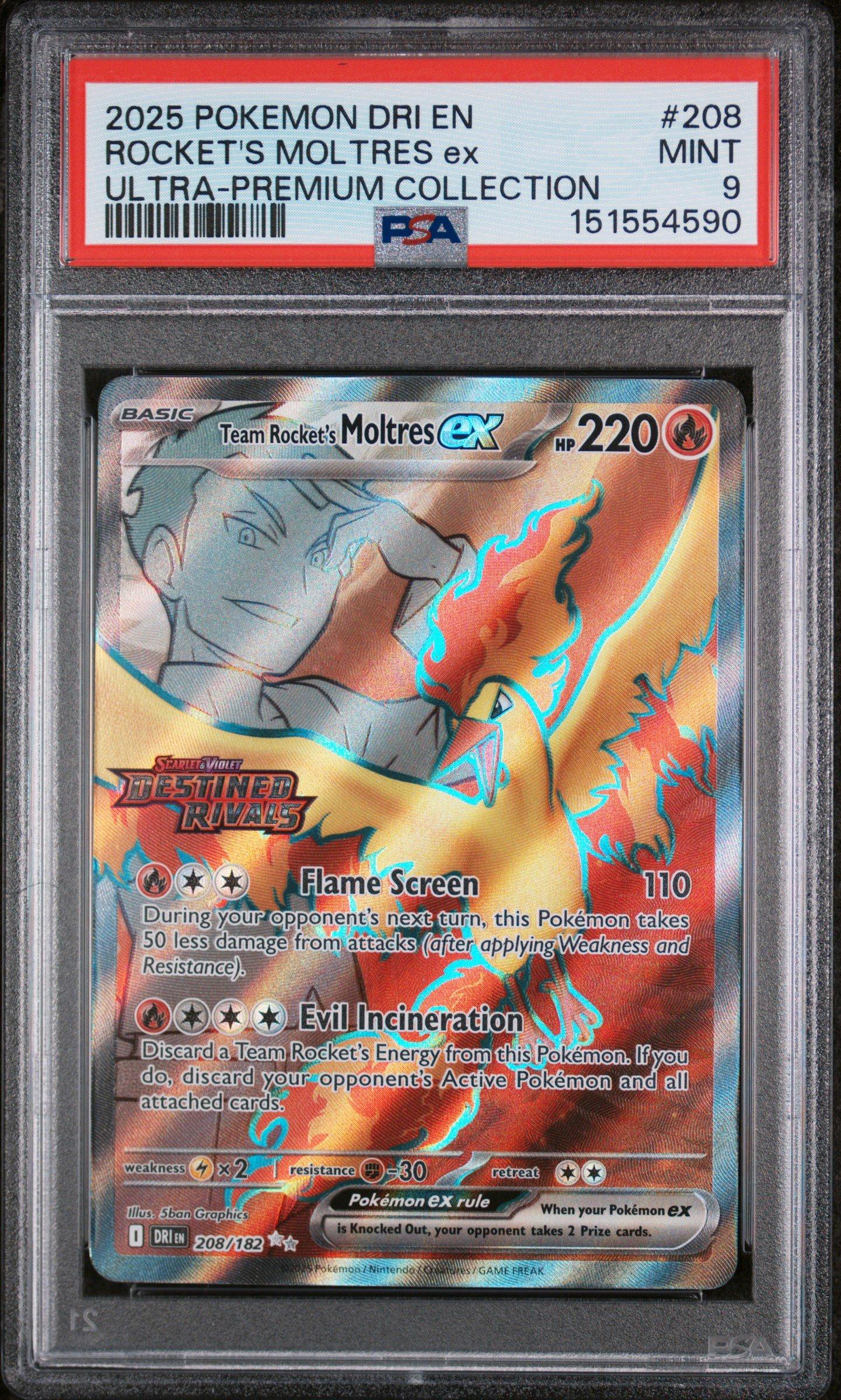 2025 Pokemon Dri En-destined Rivals 208 Team Rocket's Moltres Ex