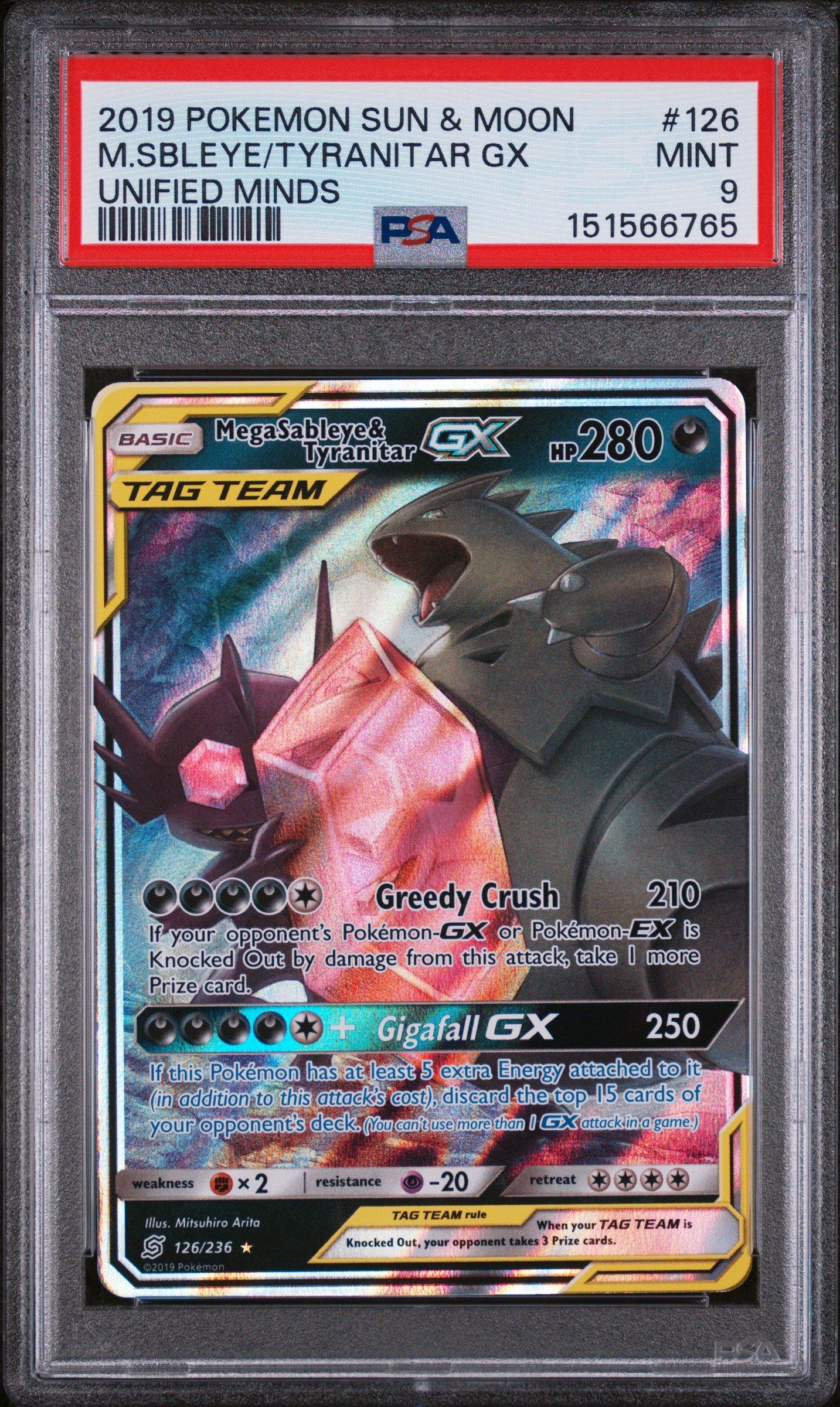 2019 Pokemon Sun & Moon Unified Minds 126 Mega Sableye & Tyranitar