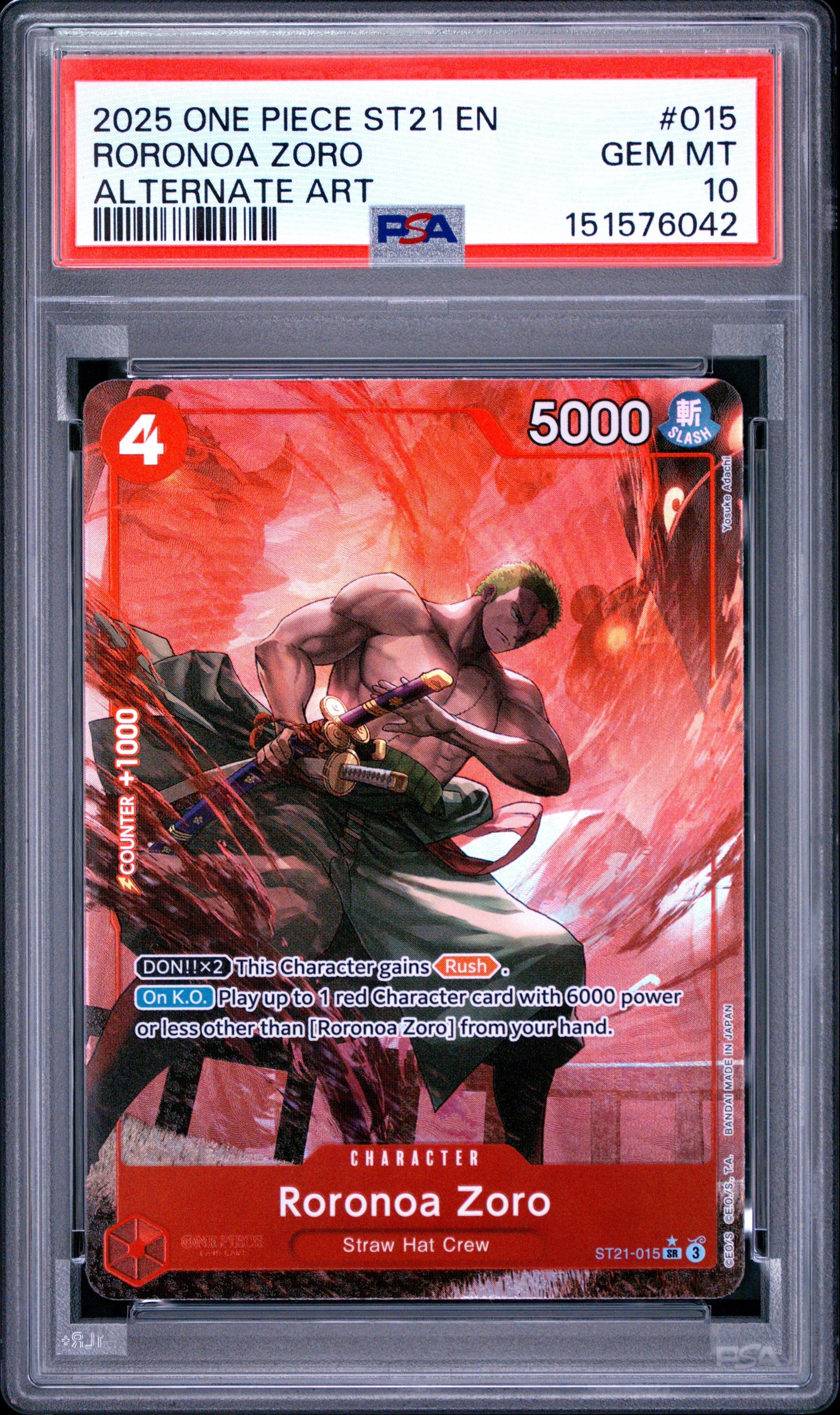 2025 One Piece Starter Deck St21-ex Gear 5 015 Roronoa Zoro