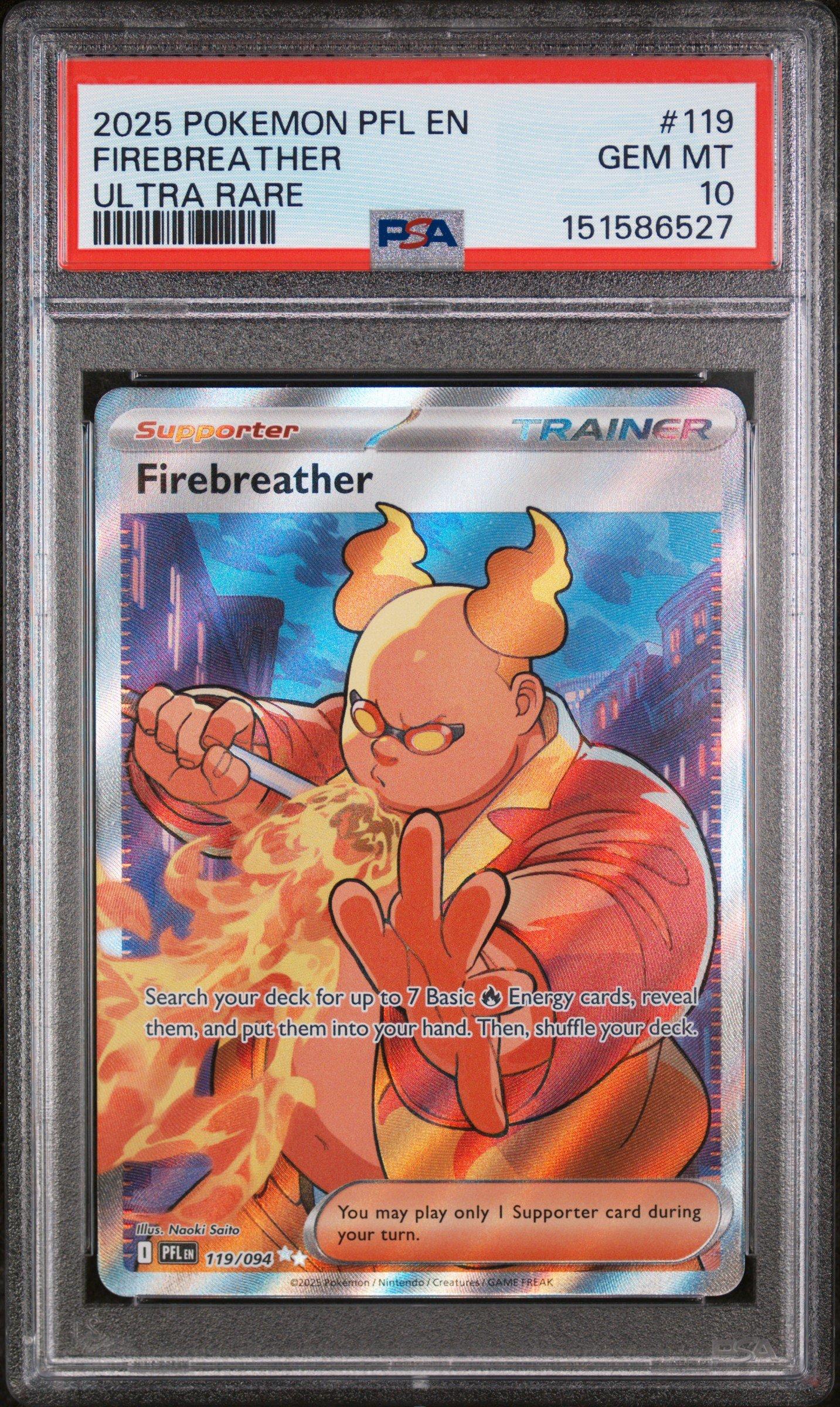 ボルバザーク psa8 PSA ars bgs デュエマ 2025 Pokemon Pfl En-phantasmal Flames 119 Firebreather Ultra Rare