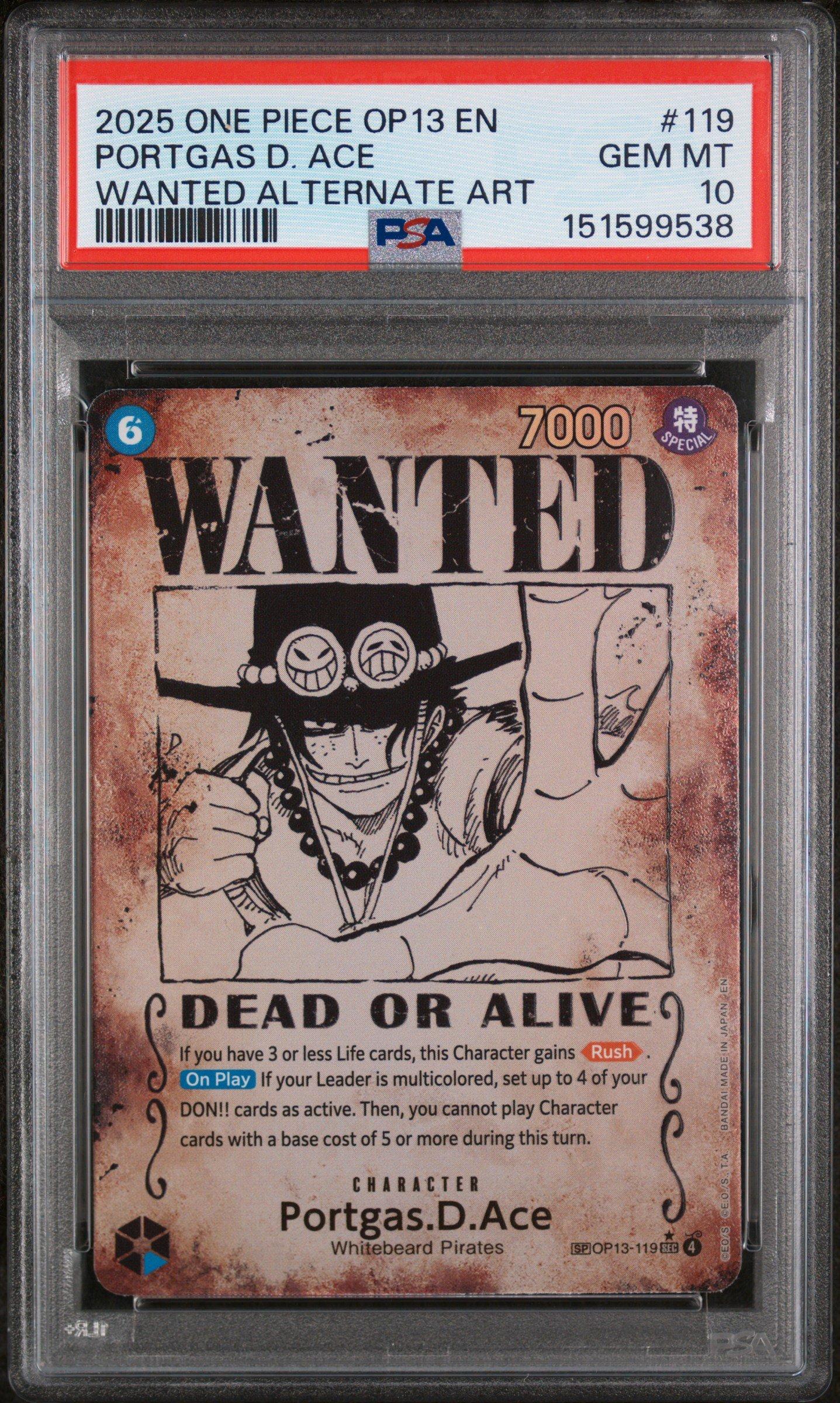 2025 One Piece Op13-carrying On His Will 119 Portgas D. Ace Wanted