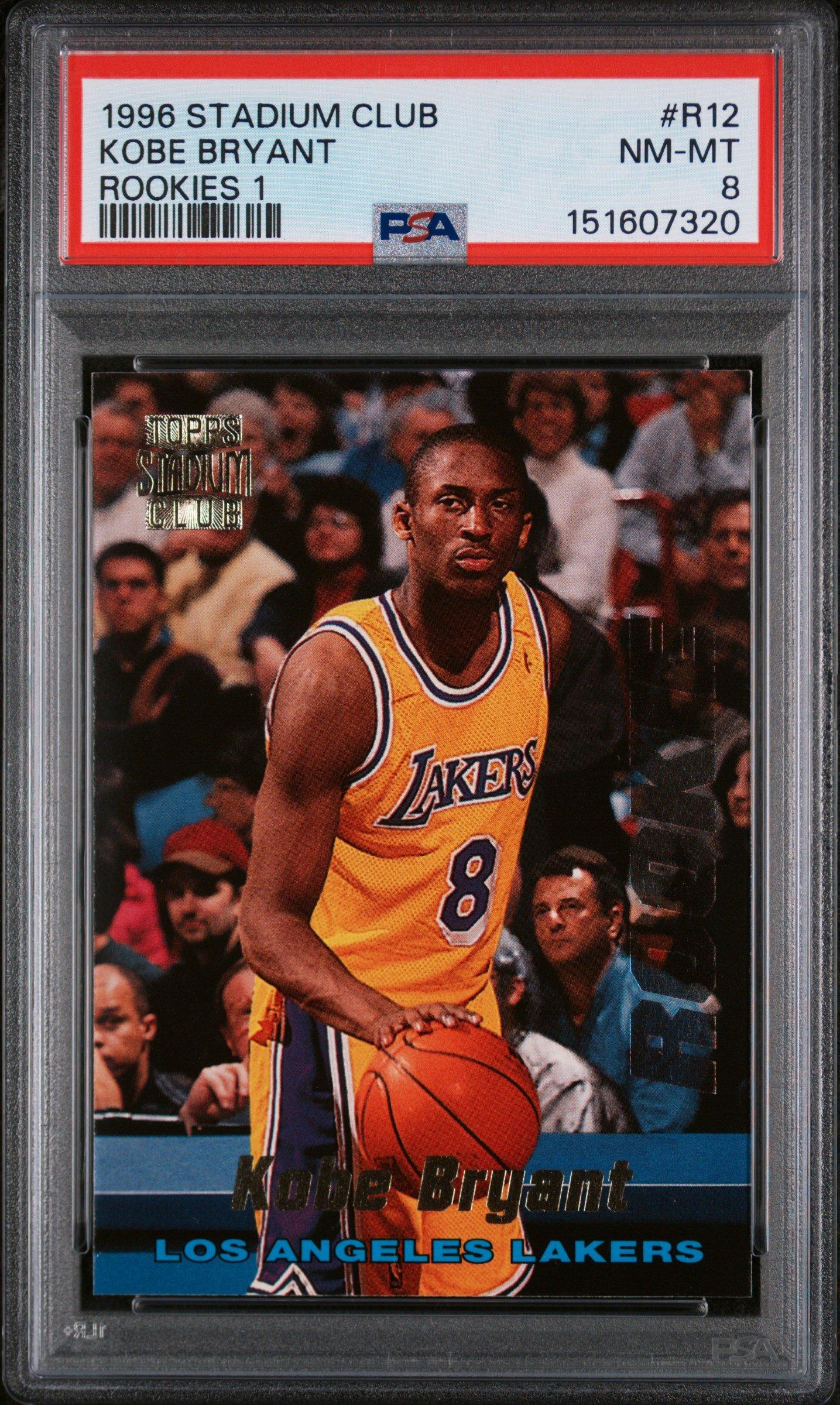 1996 Stadium Club Rookies 1 R12 Kobe Bryant PSA 8 Graded Card 