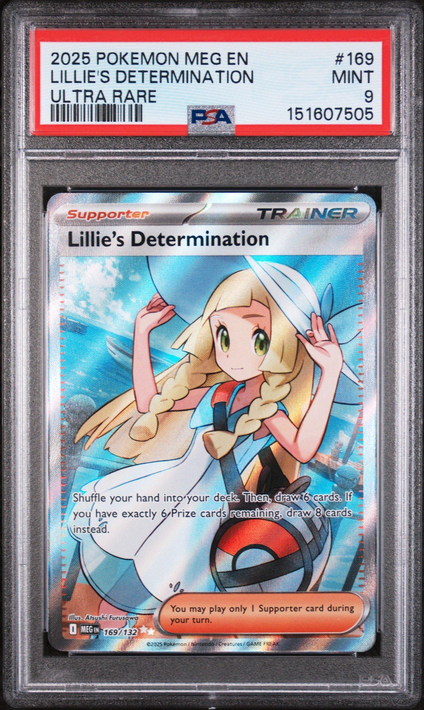 2025 Pokemon Meg En-mega Evolution 169 Lillie's Determination Ultra Rare  PSA 9 Graded Card | GameStop