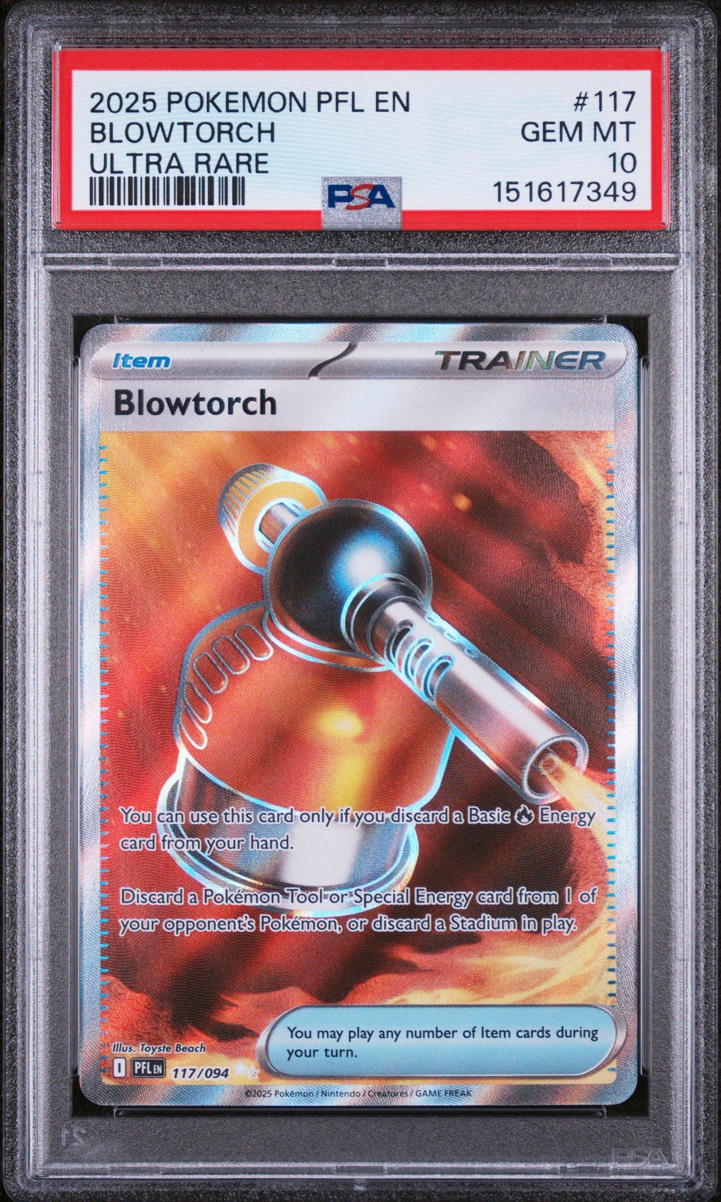 2025 Pokemon Pfl En-phantasmal Flames 117 Blowtorch Ultra Rare PSA
