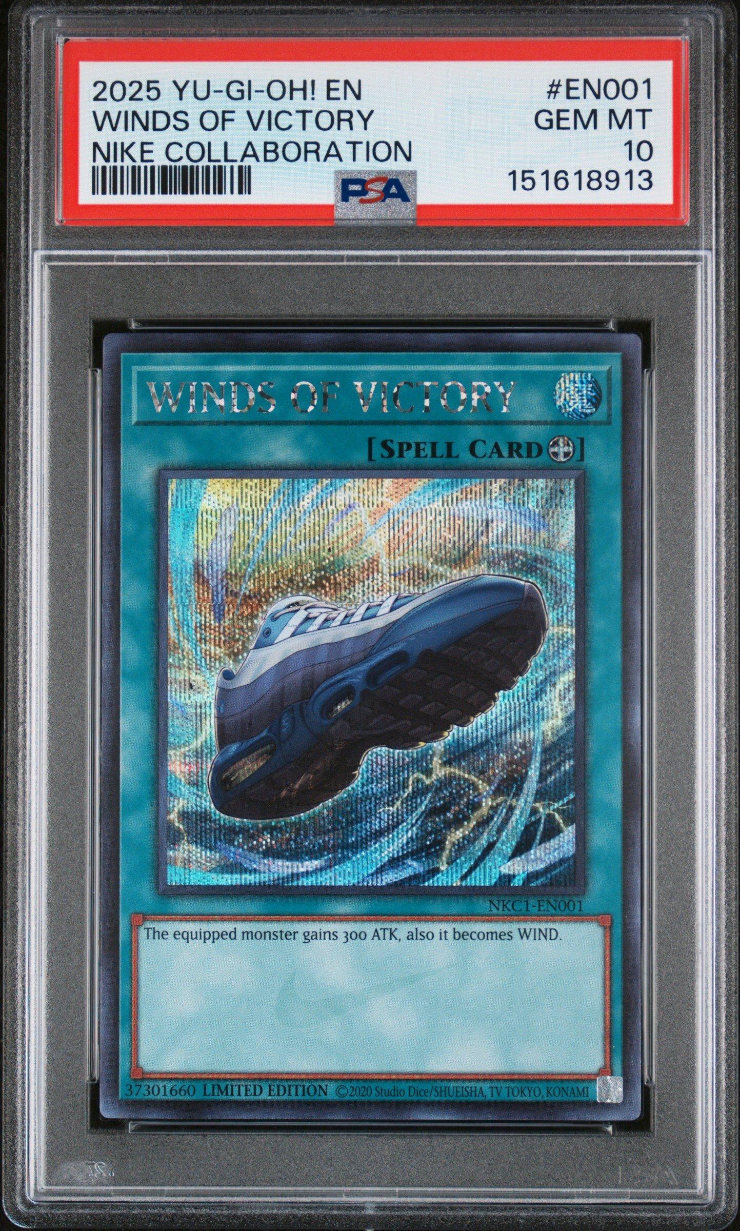 遊戯王 WINDS OF VICTORY NIKE✖︎遊戯王コラボ 2025 Yu-gi-oh! Nike Collaboration En001 Winds Of Victory PSA 10