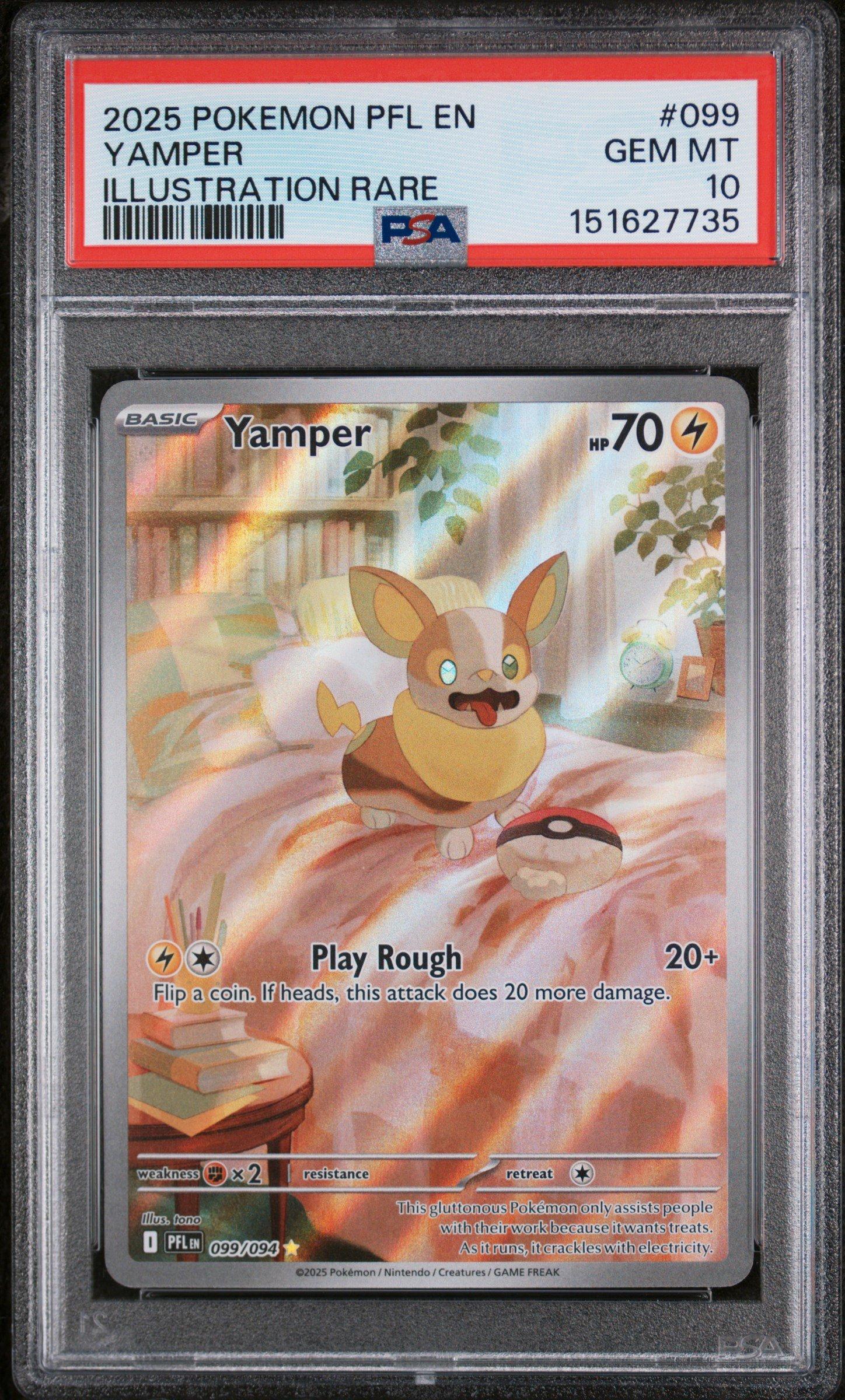 2025 Pokemon Pfl En-phantasmal Flames 099 Yamper Illustration Rare