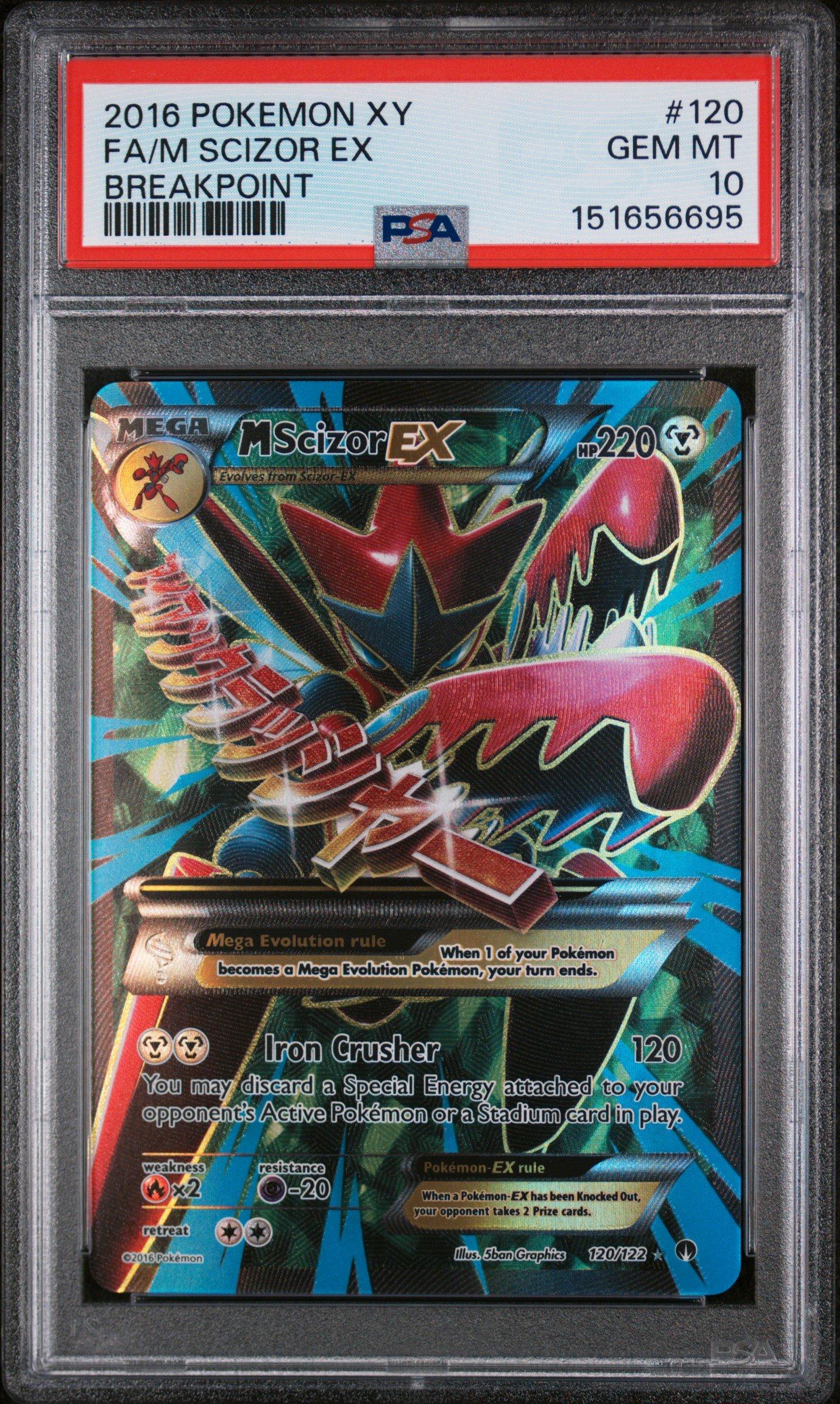 2016 Pokemon Xy Breakpoint 120 Full Art/m Scizor Ex PSA 10 Graded