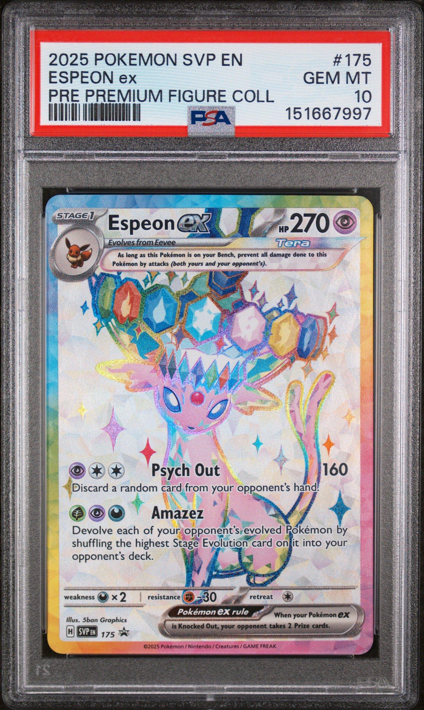 エーフィex 英語版 PSA8 Espeon ex ポケモンカード 2025 Pokemon Svp En-sv Black Star Promo 175 Espeon Ex Prismatic