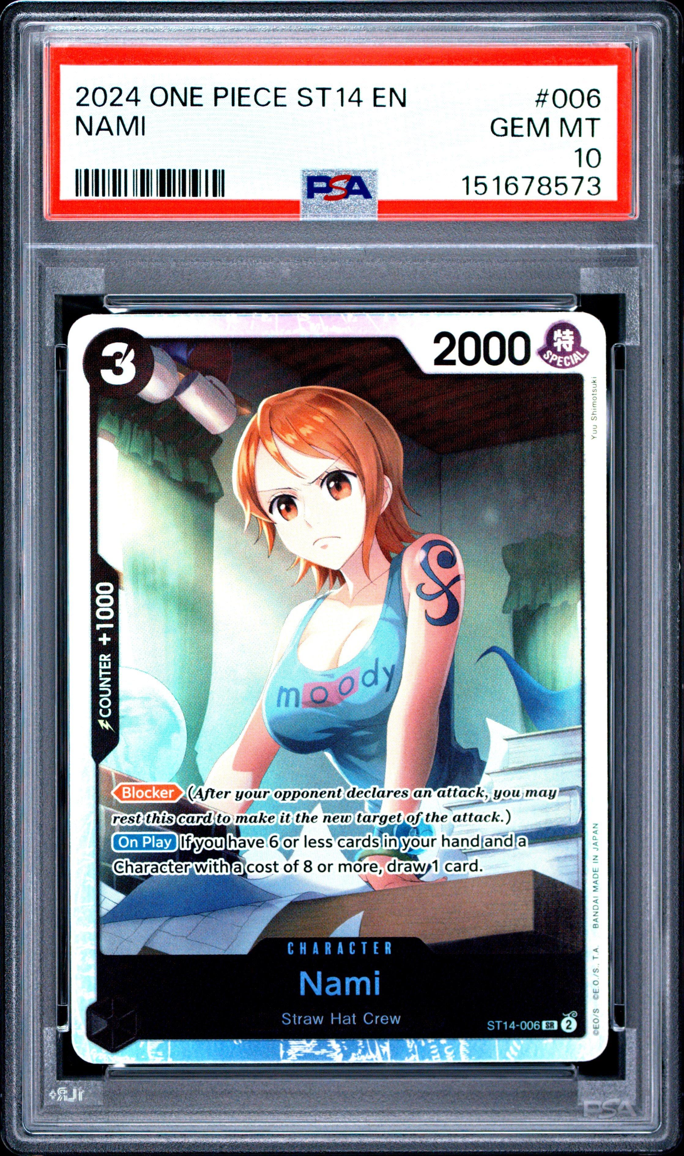 2024 One Piece Starter Deck St14-3d2y 006 Nami PSA 10 Graded Card