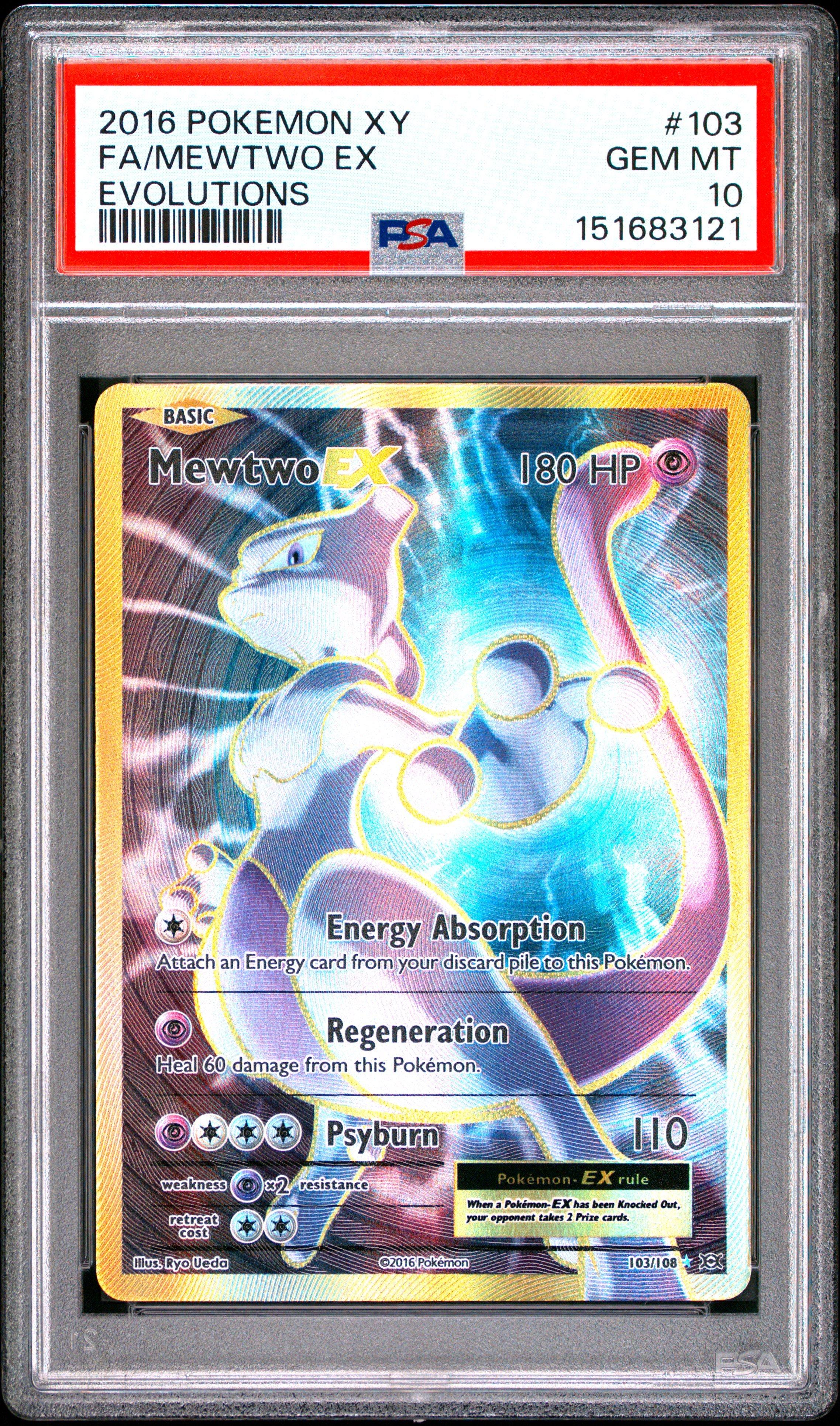 2016 Pokemon Xy Evolutions 103 Full Art/mewtwo Ex PSA 10 Graded