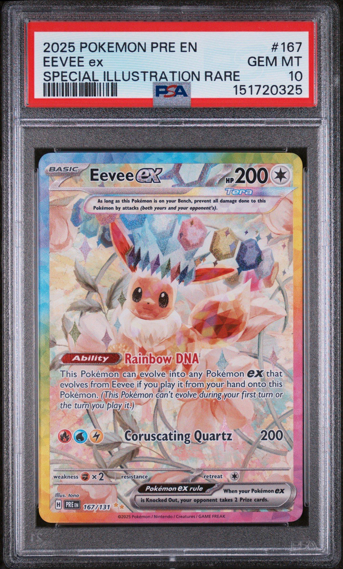 2025 Pokemon Pre En-prismatic Evolutions 167 Eevee Ex Special