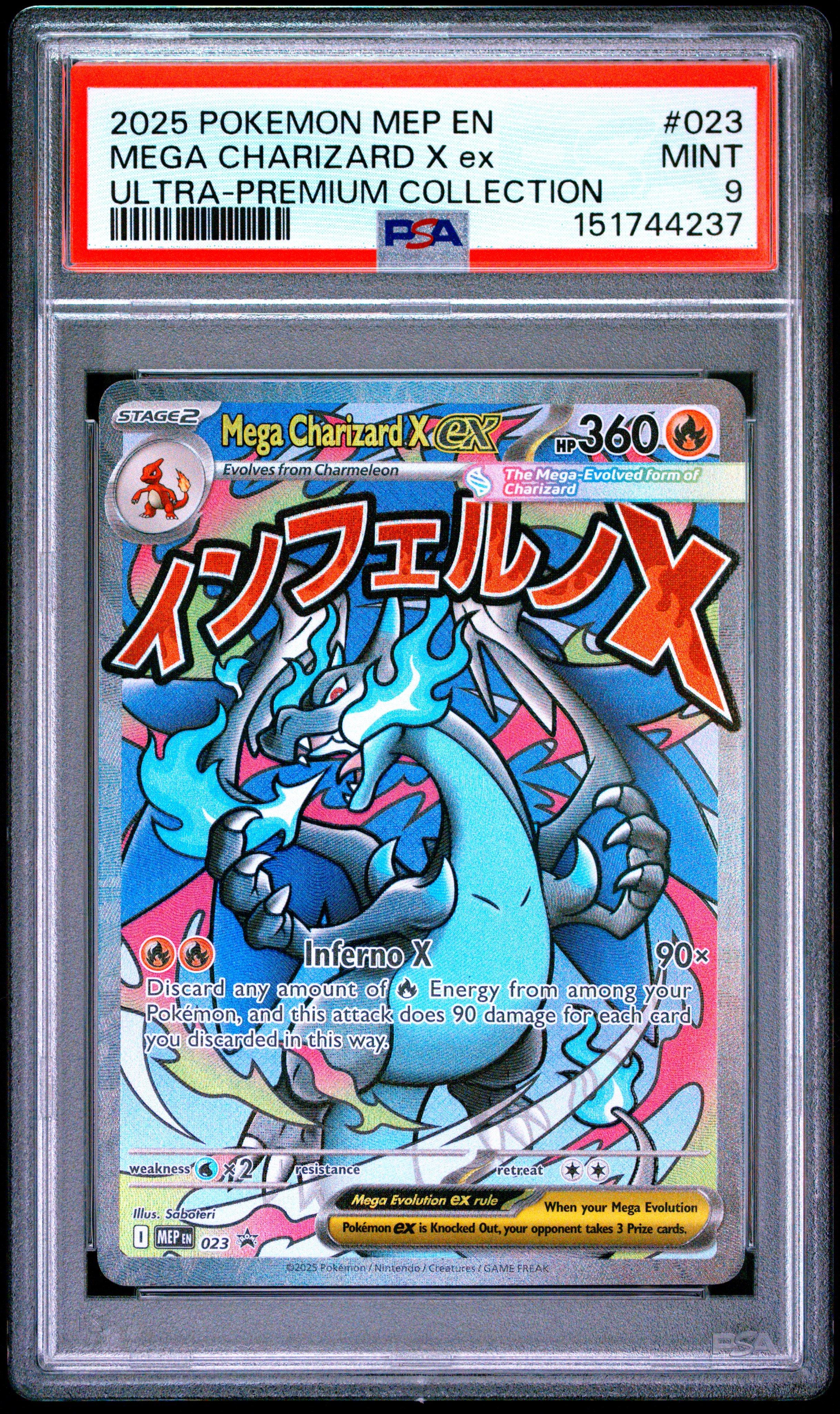 2025 Pokemon Mep En-me Black Star Promo 023 Mega Charizard X Ex