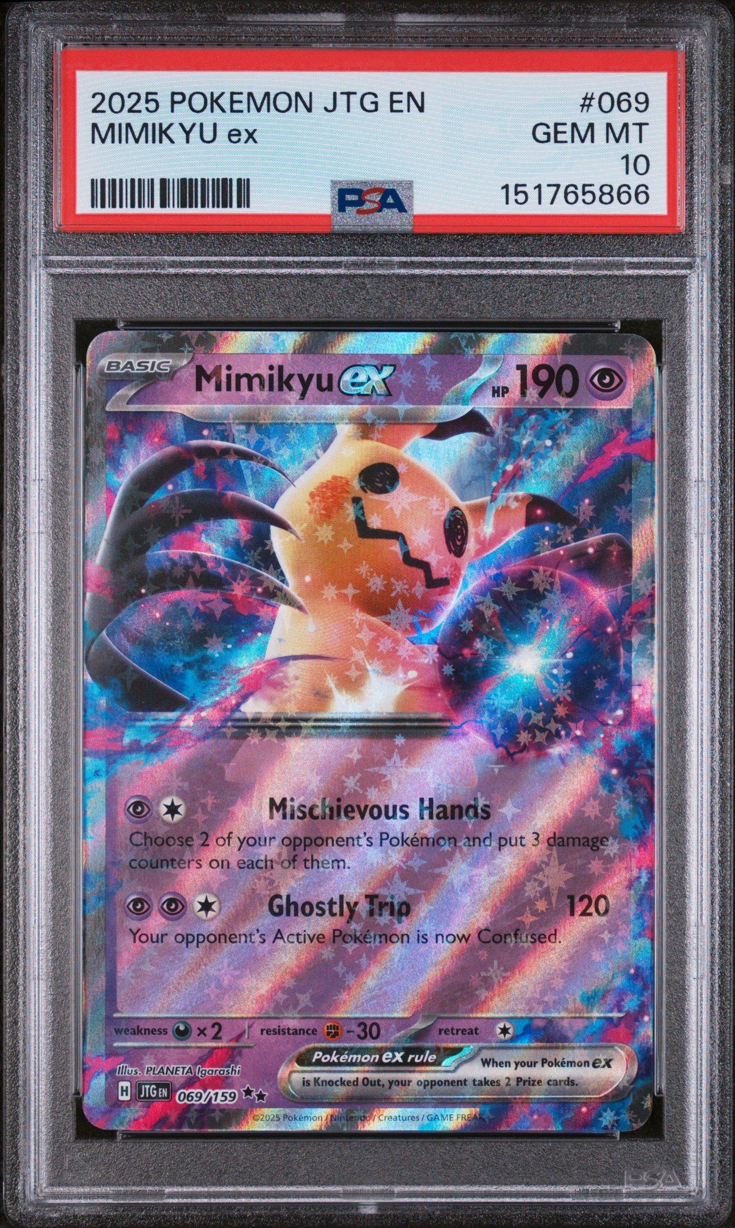 2025 Pokemon Jtg En-journey Together 069 Mimikyu Ex PSA 10 Graded
