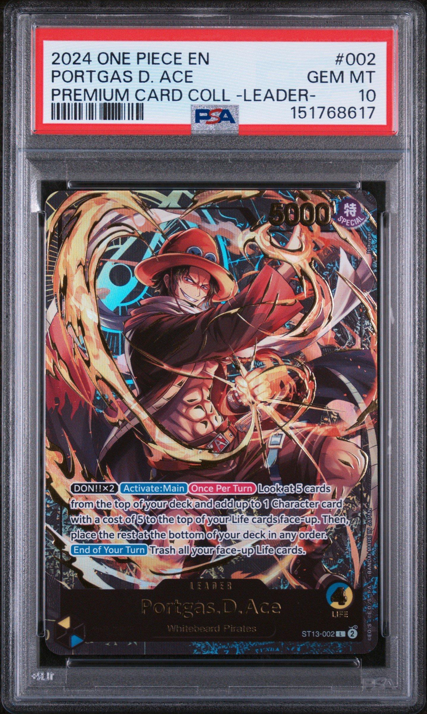 2024 ワンピース PORTGAS.D. ACE カード　psa10 2024 One Piece Premium Card Collection -leader Collection- 002