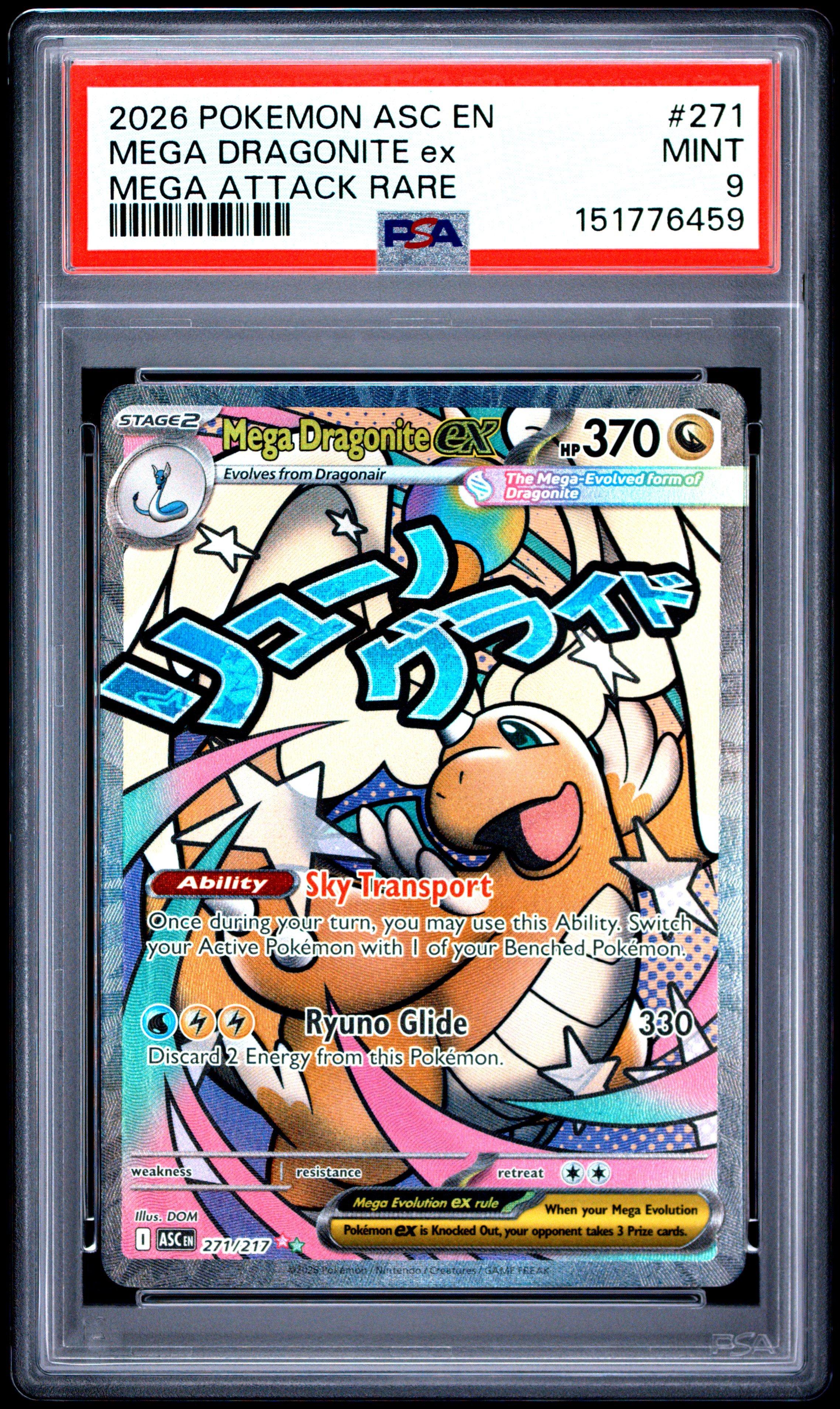 2026 Pokemon Asc En-ascended Heroes 271 Mega Dragonite Ex Mega Attack Rare  PSA 9 Graded Card | GameStop