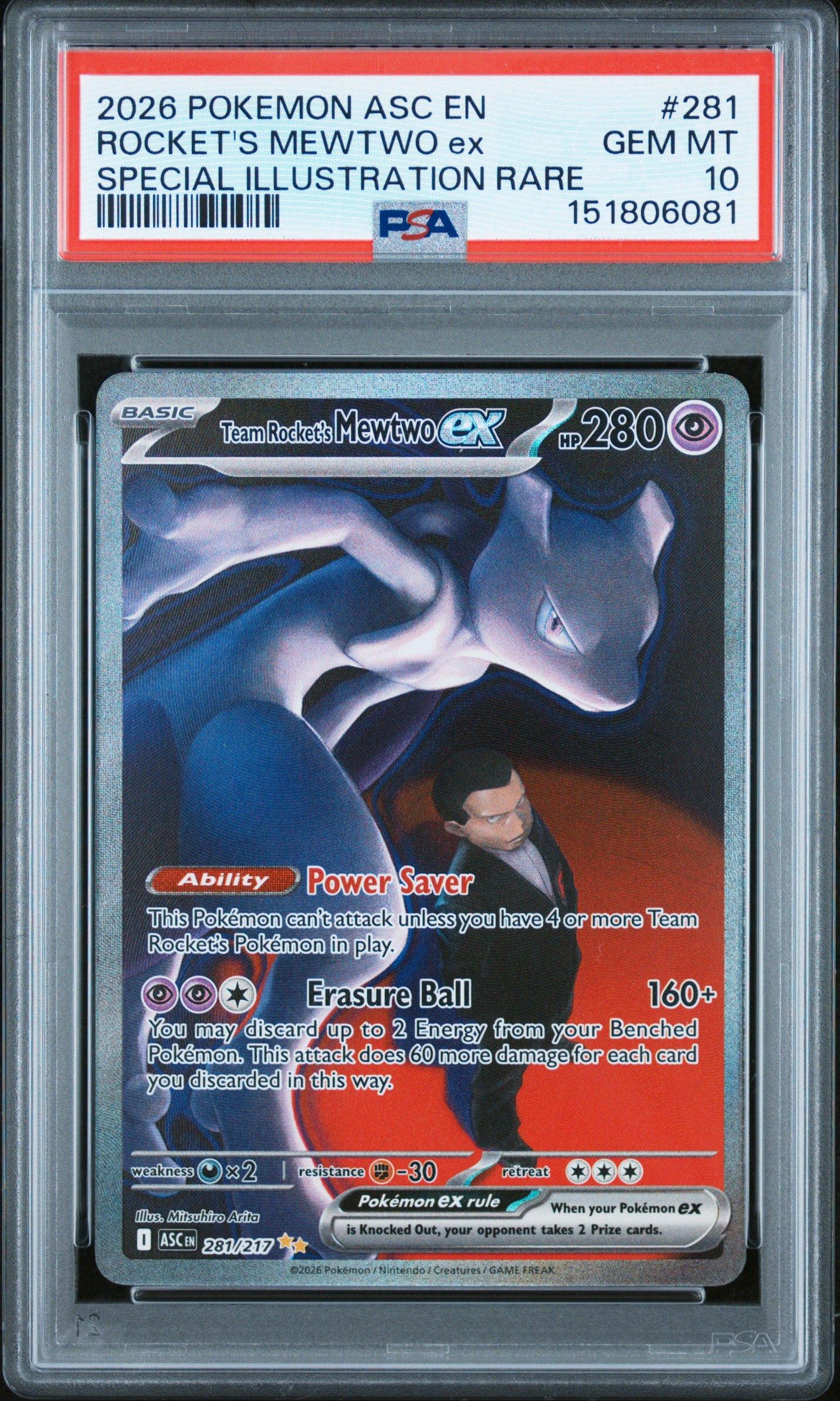 2026 Pokemon Asc En-ascended Heroes 281 Team Rocket's Mewtwo Ex