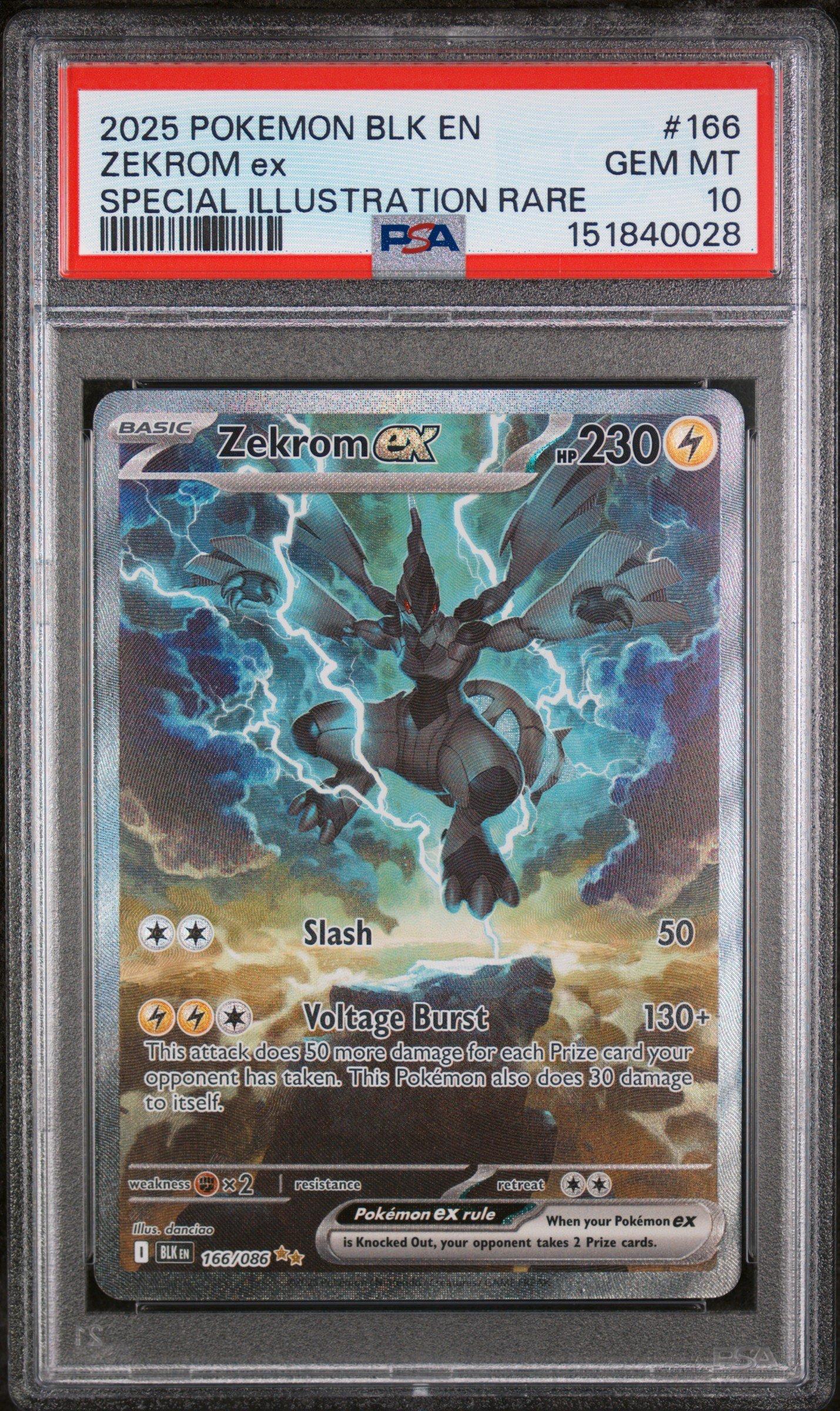 2025 Pokemon Blk En-black Bolt 166 Zekrom Ex Special Illustration