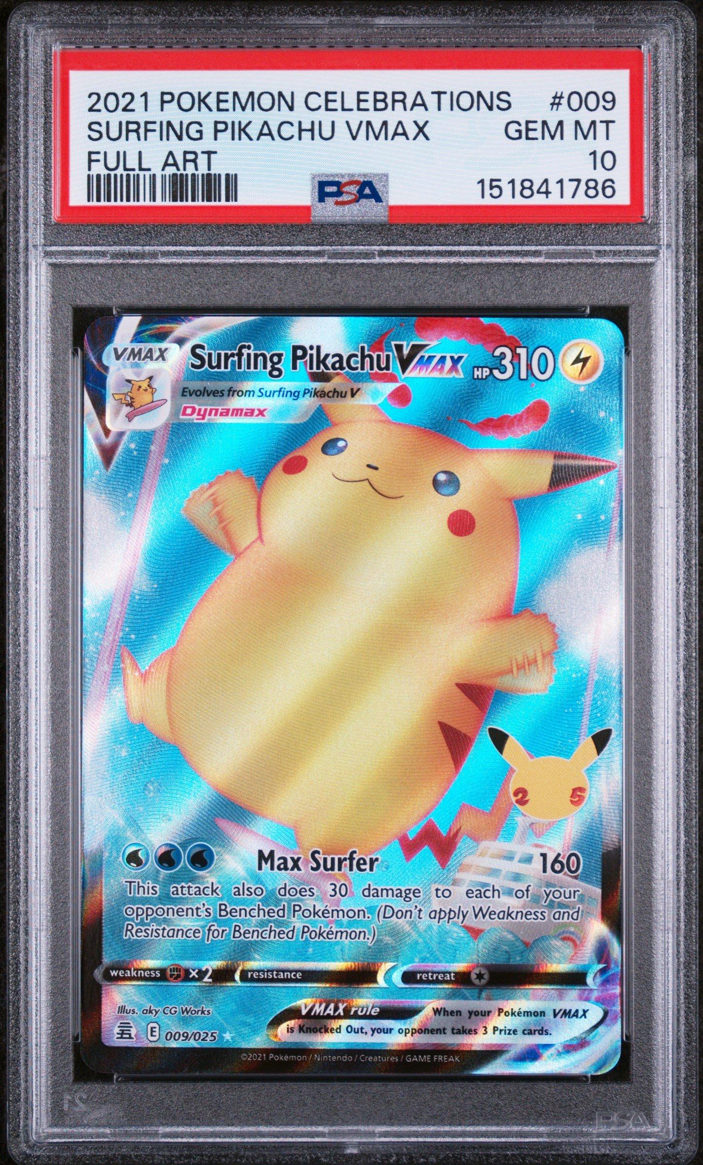 サーフィンピカチュウVMAX 2021年 Gem Mint 10 2021 Pokemon Celebrations 009 Full Art/surfing Pikachu Vmax PSA 10
