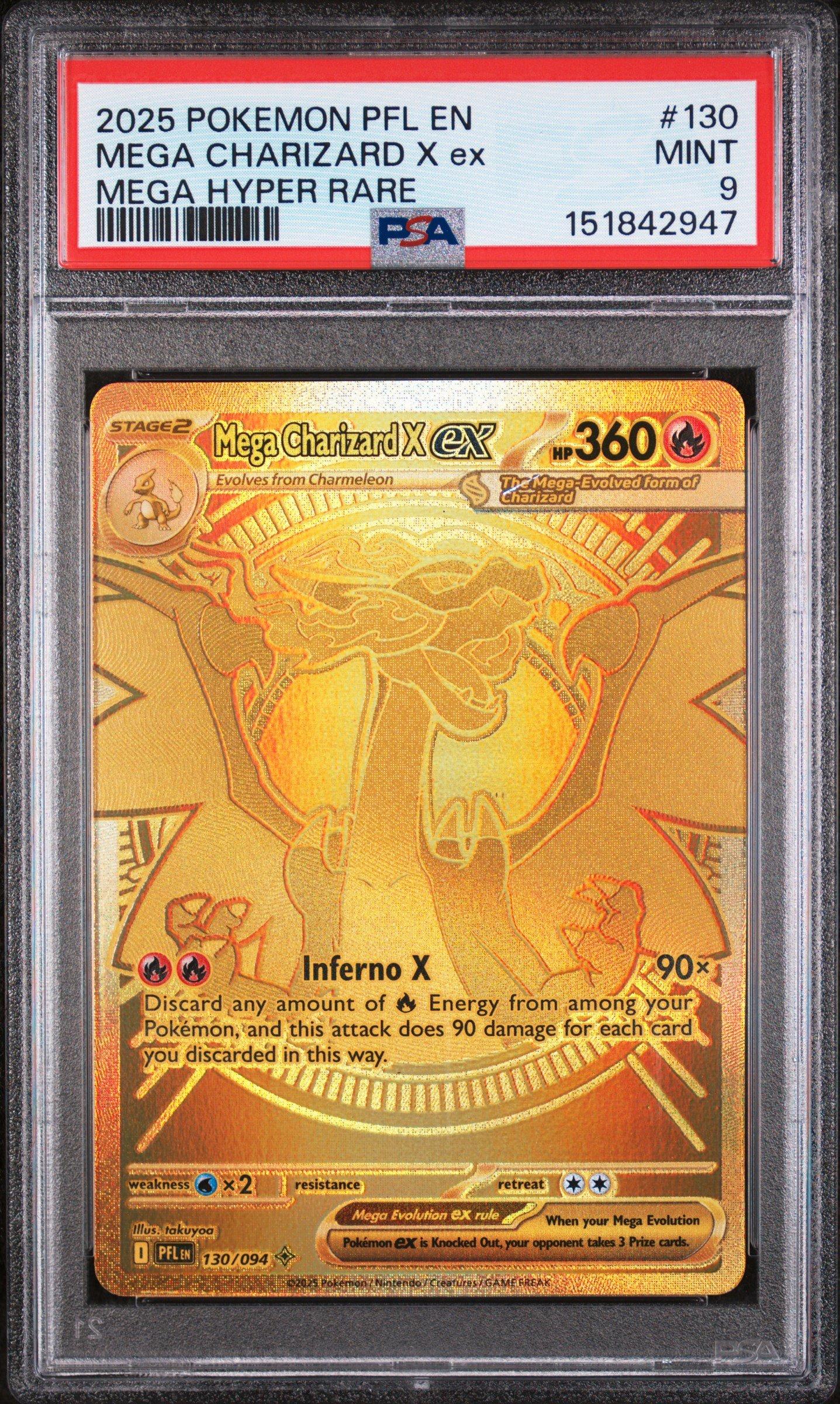 2025 Pokemon Pfl En-phantasmal Flames 130 Mega Charizard X Ex Mega