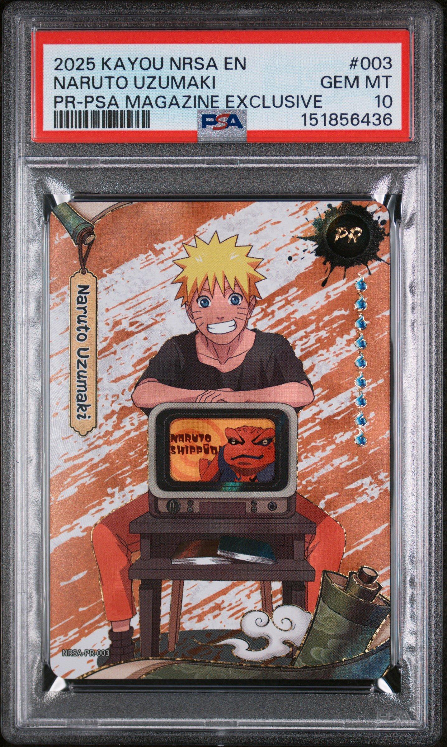 【新品未開封】　Naruto PSAマガジン プロモカード　マガジン付き 2025 Kayou Naruto Smriti Collectible Card Nrsa-chapter Jin English