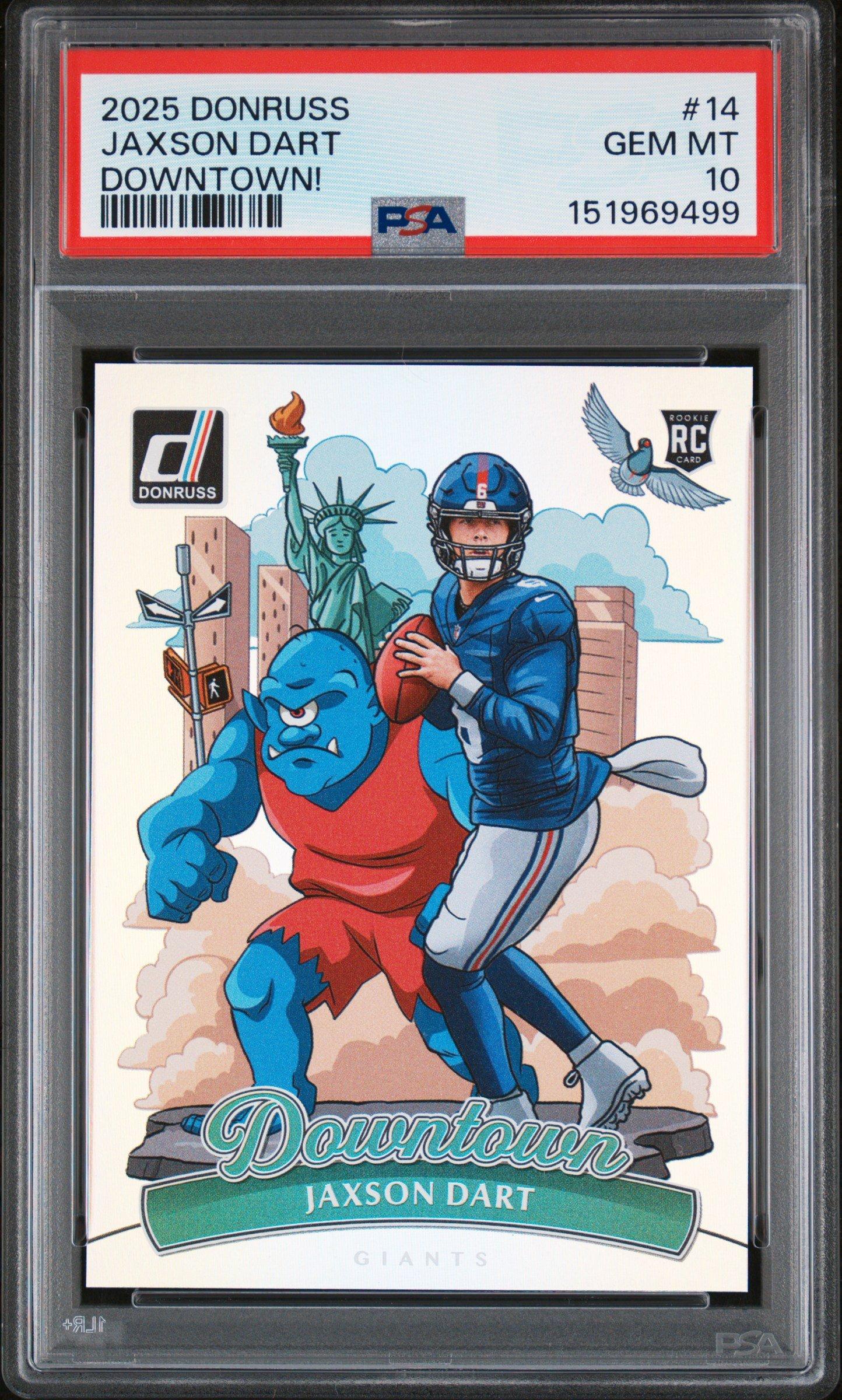 2025 Panini Donruss Downtown 14 Jaxson Dart PSA 10 Graded Card