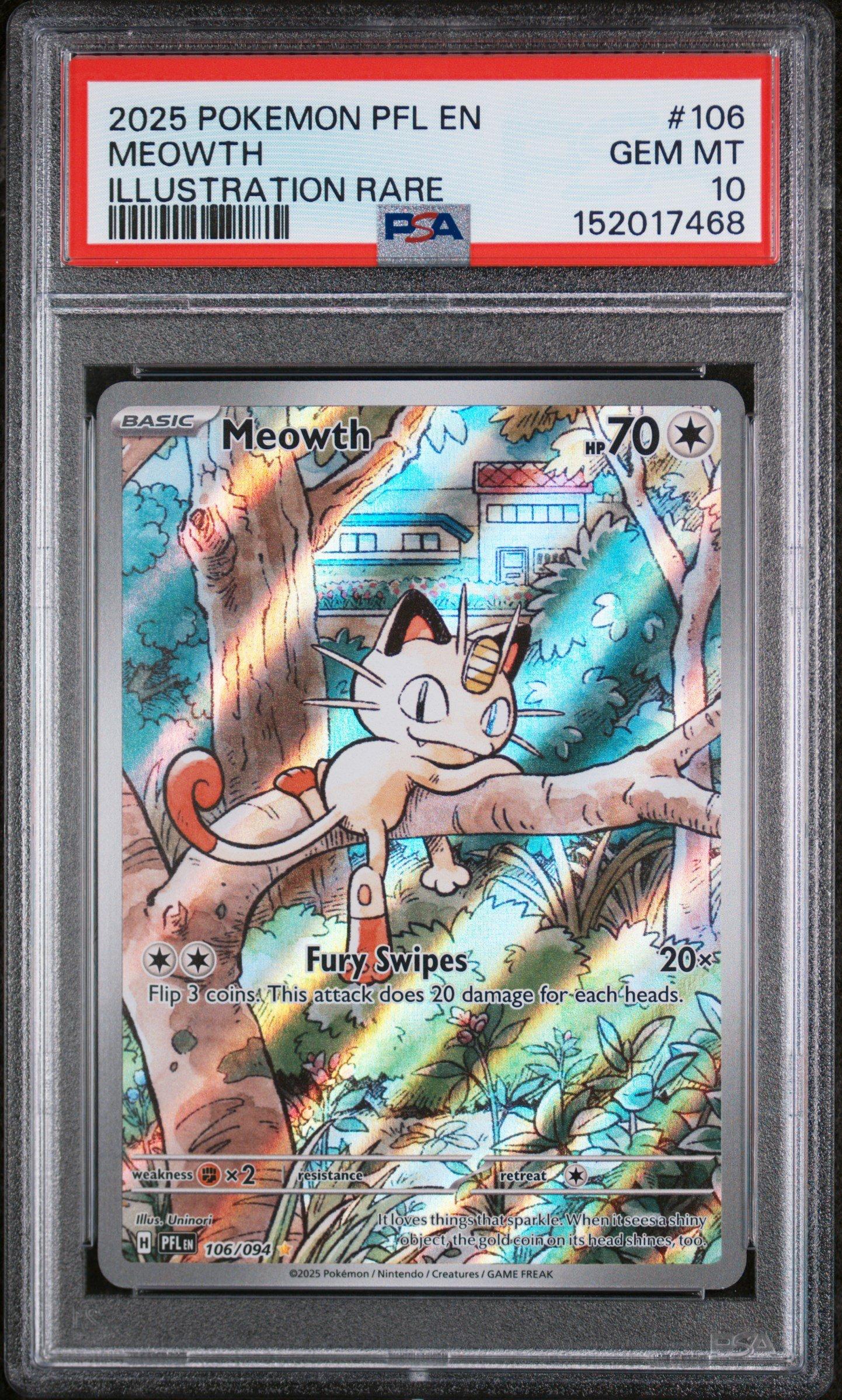 ★PSA10★【ニャース/タルカ】2025 MEOWTH 2025 Pokemon Pfl En-phantasmal Flames 106 Meowth Illustration Rare