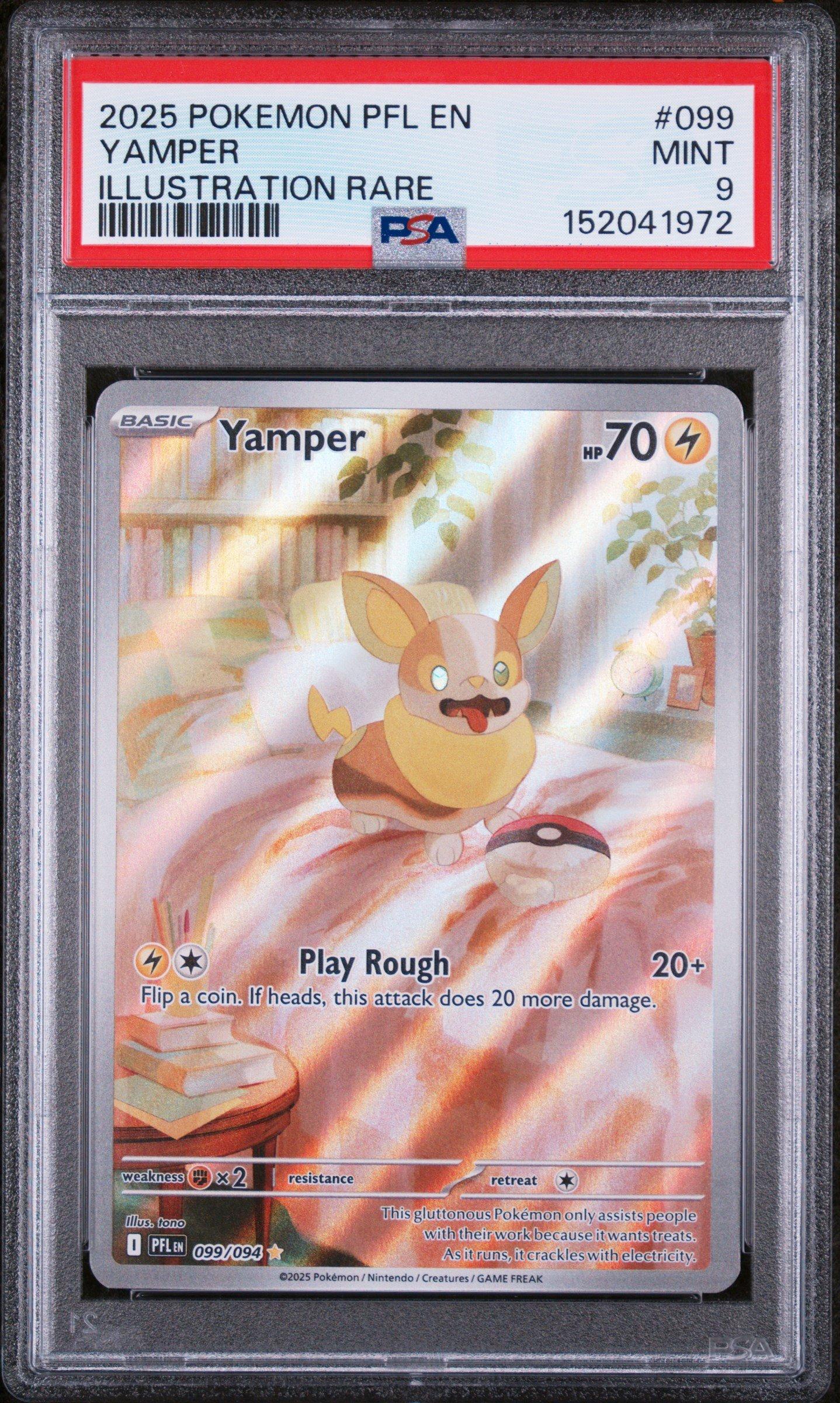 2025 Pokemon Pfl En-phantasmal Flames 099 Yamper Illustration Rare