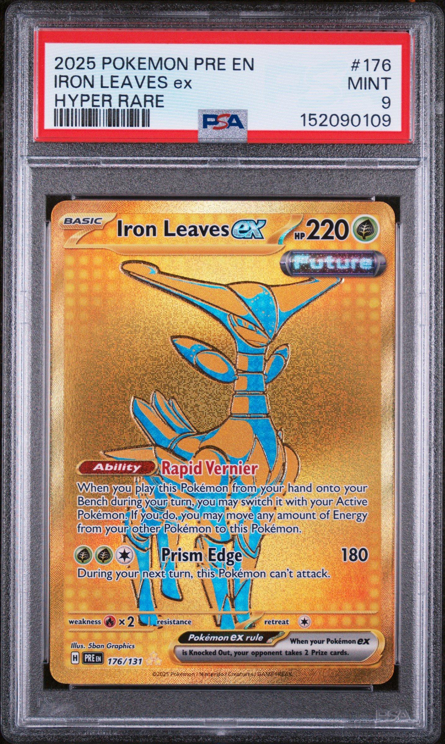 iron leaves pokemon card ex (186/162) game assistance 1 rules booklet to help players understand the game mechanics 1 single 2025 Pokemon Pre En-prismatic Evolutions