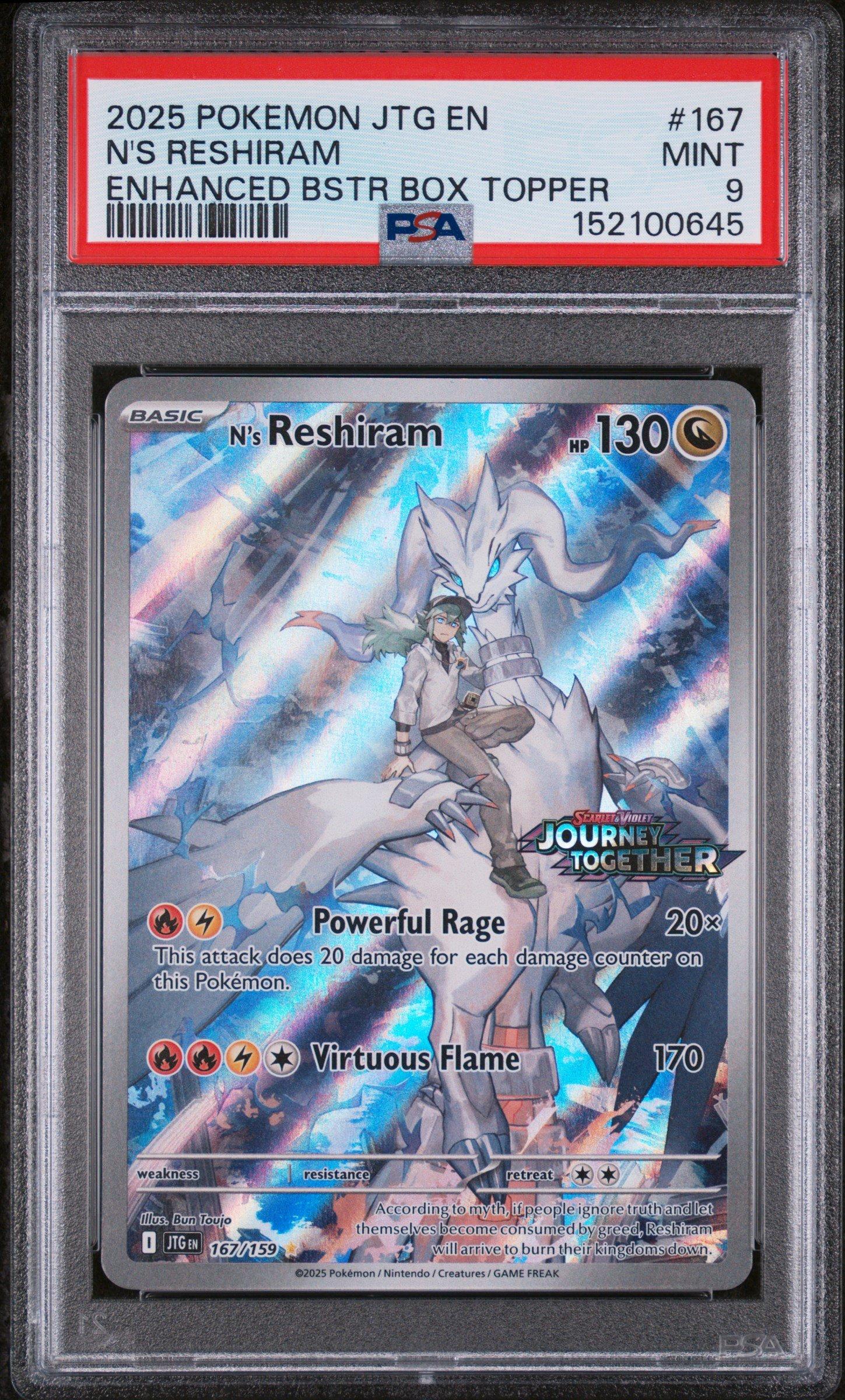 jtg booster box 2025 Pokemon Jtg En-journey Together 167 N's Reshiram Enhanced Booster Box  Topper PSA 9