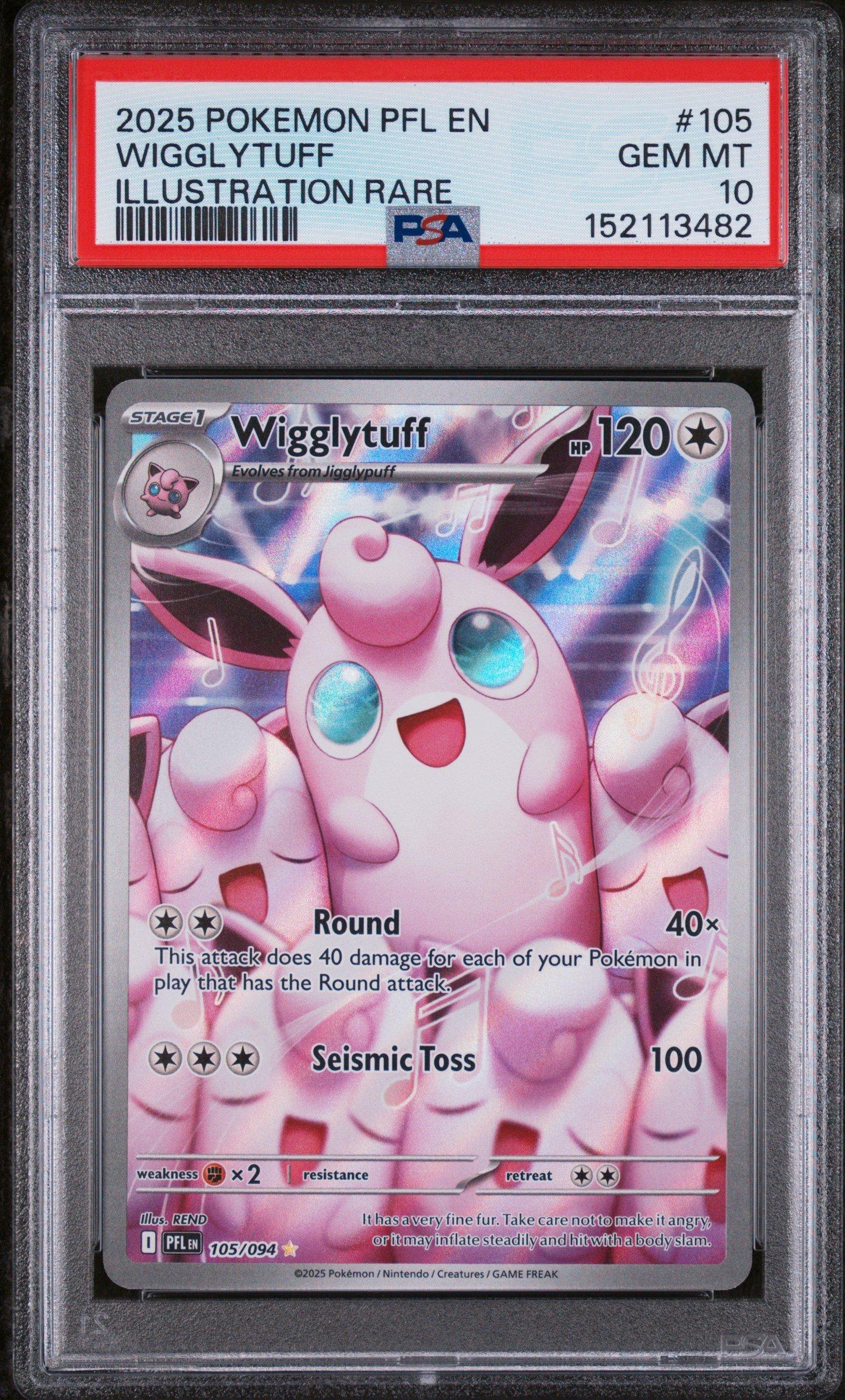 2025 Pokemon Pfl En-phantasmal Flames 105 Wigglytuff Illustration