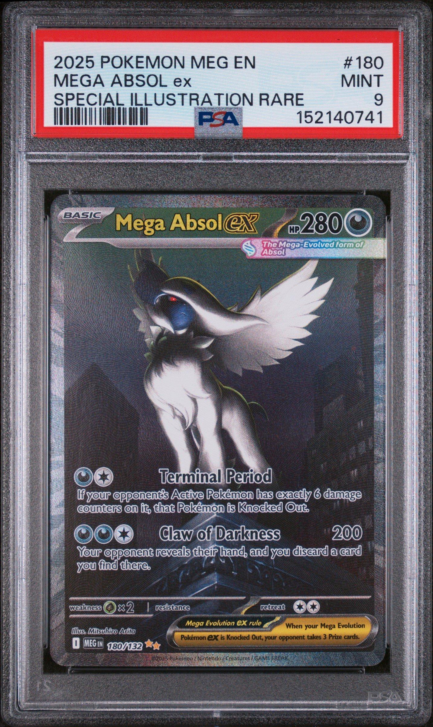 2025 Pokemon Meg En-mega Evolution 180 Mega Absol Ex Special Illustration  Rare PSA 9 Graded Card | GameStop