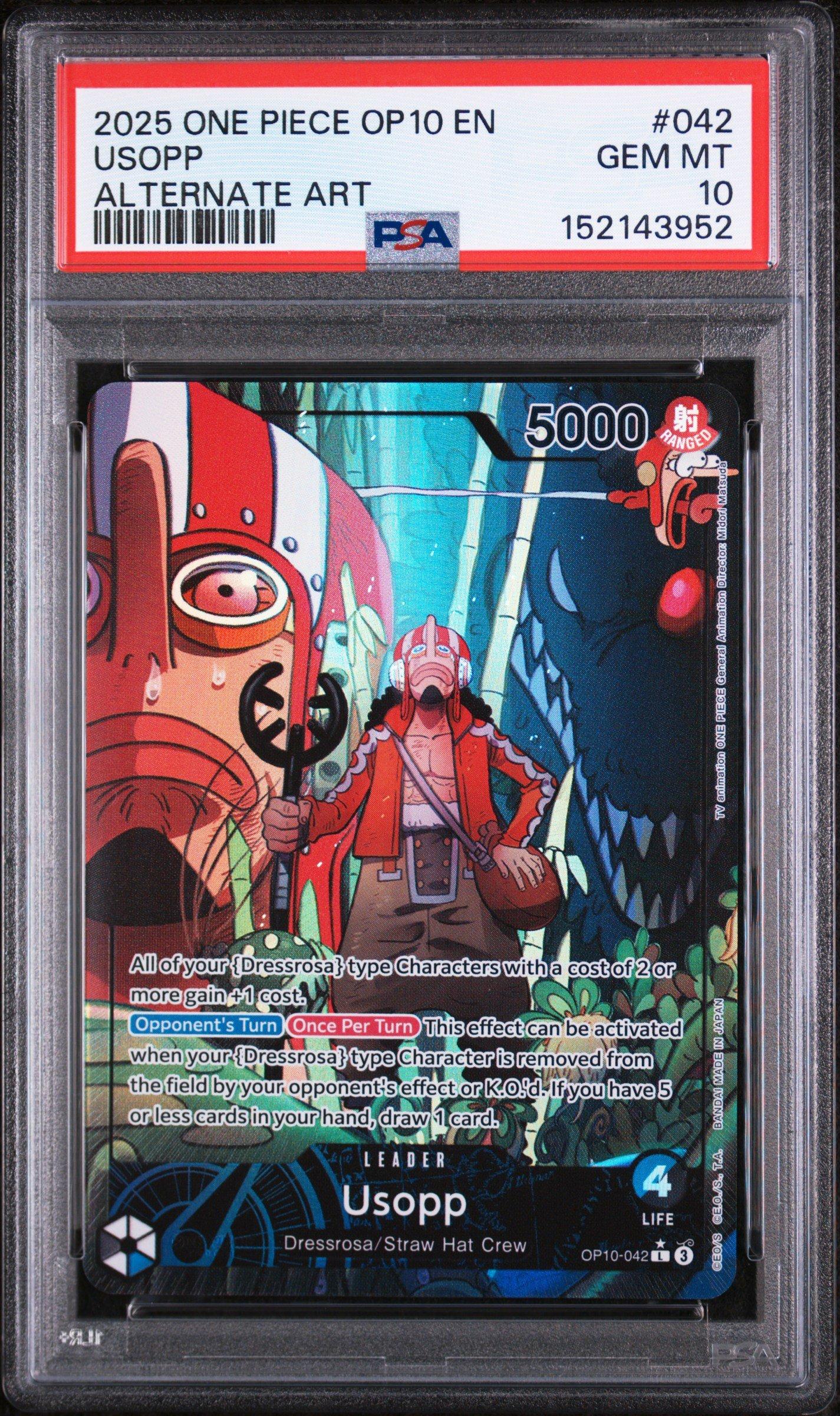 2025 One Piece Op10-royal Blood 042 Usopp Alternate Art PSA 10