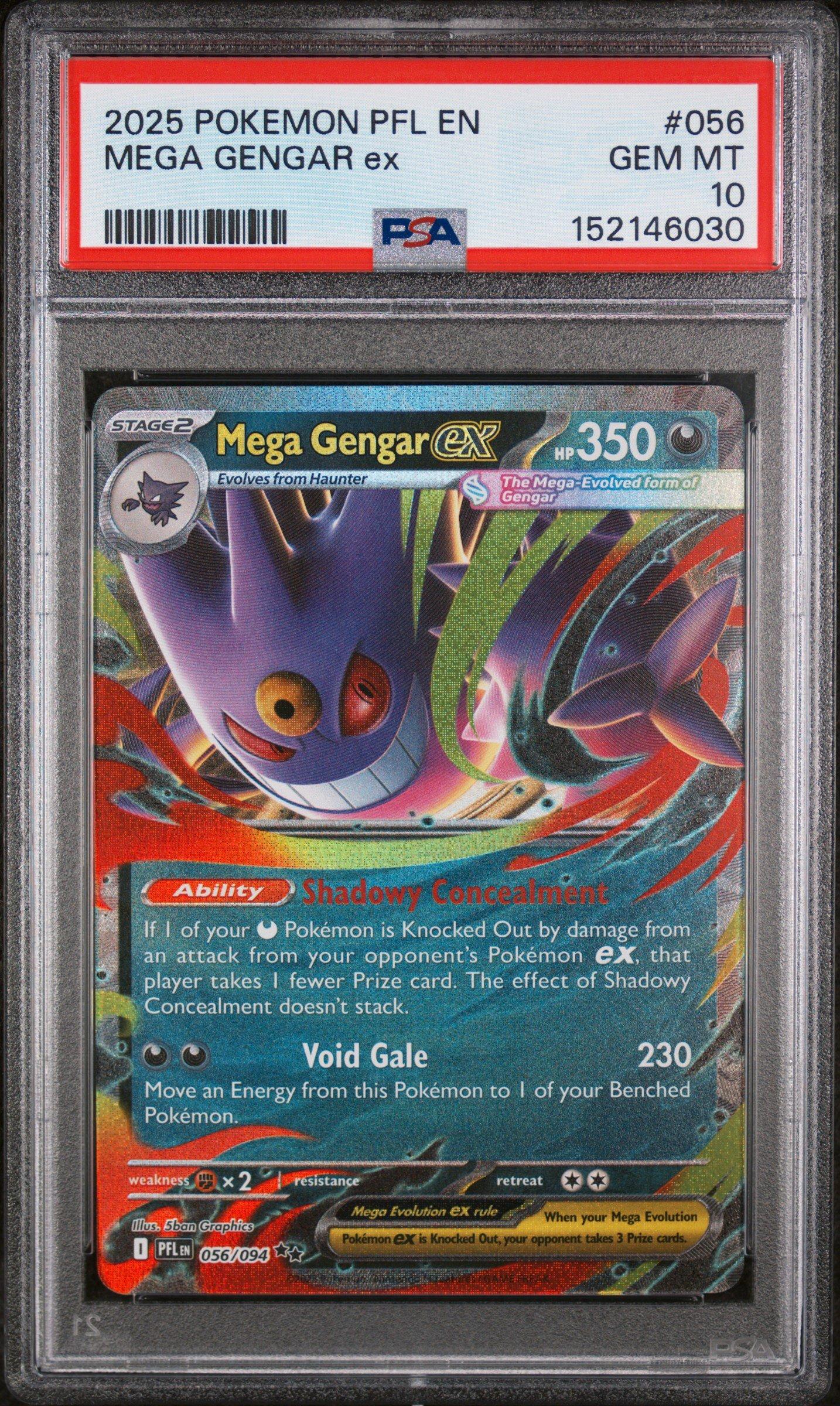 2025 Pokemon Pfl En-phantasmal Flames 056 Mega Gengar Ex PSA 10