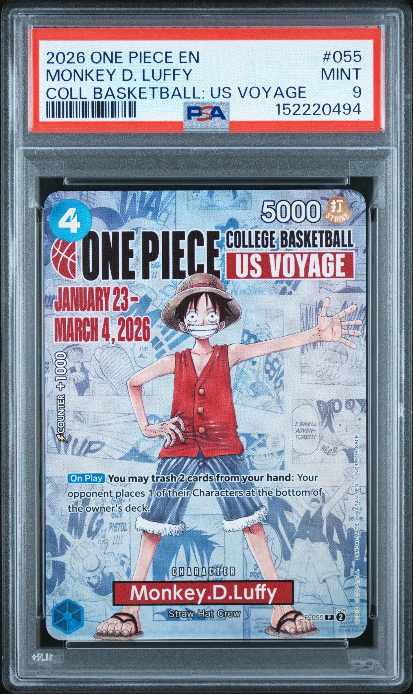 2026 One Piece Promos 055 Monkey D. Luffy One Piece College