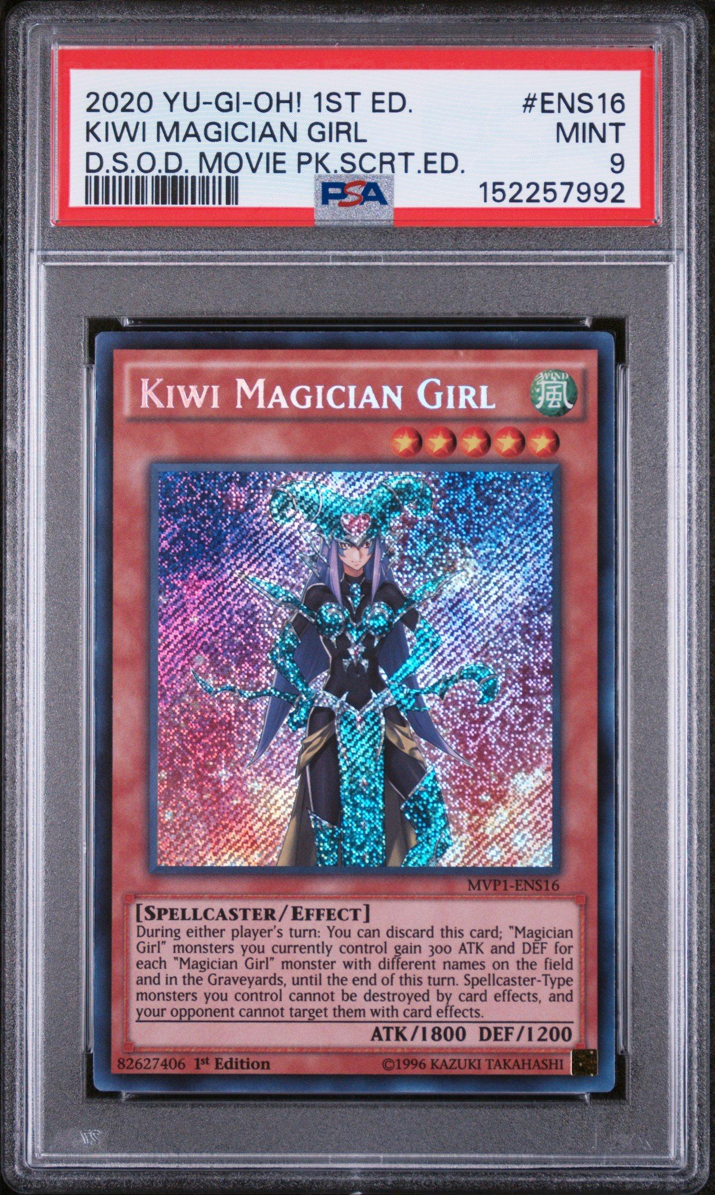 does gamestop grade yugioh cards 2020 Yu-gi-oh! The Dark Side Of Dimensions Movie Pack Secret Edition Ens16  Kiwi Magician Girl 1st Edition PSA 9