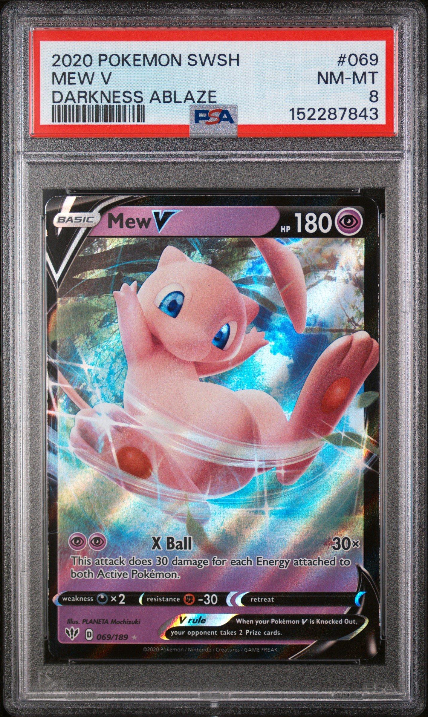pokemon card 069 189 LIMITED EDITION Pokemon Mew V Full Art 180HP Black Foil Fan Art Card 069/189