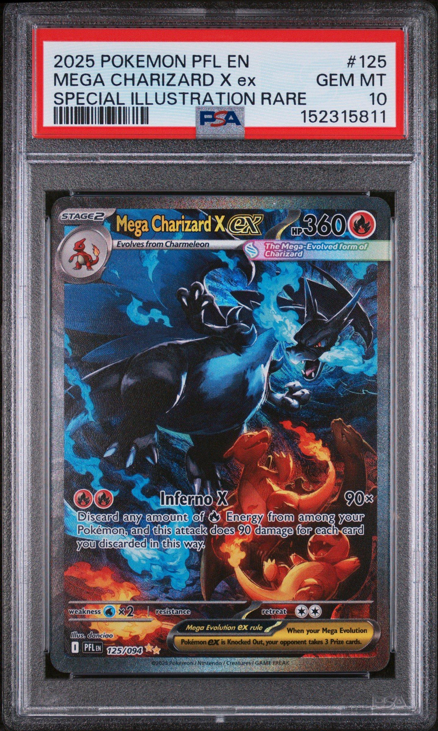 2025 Pokemon Pfl En-phantasmal Flames 125 Mega Charizard X Ex