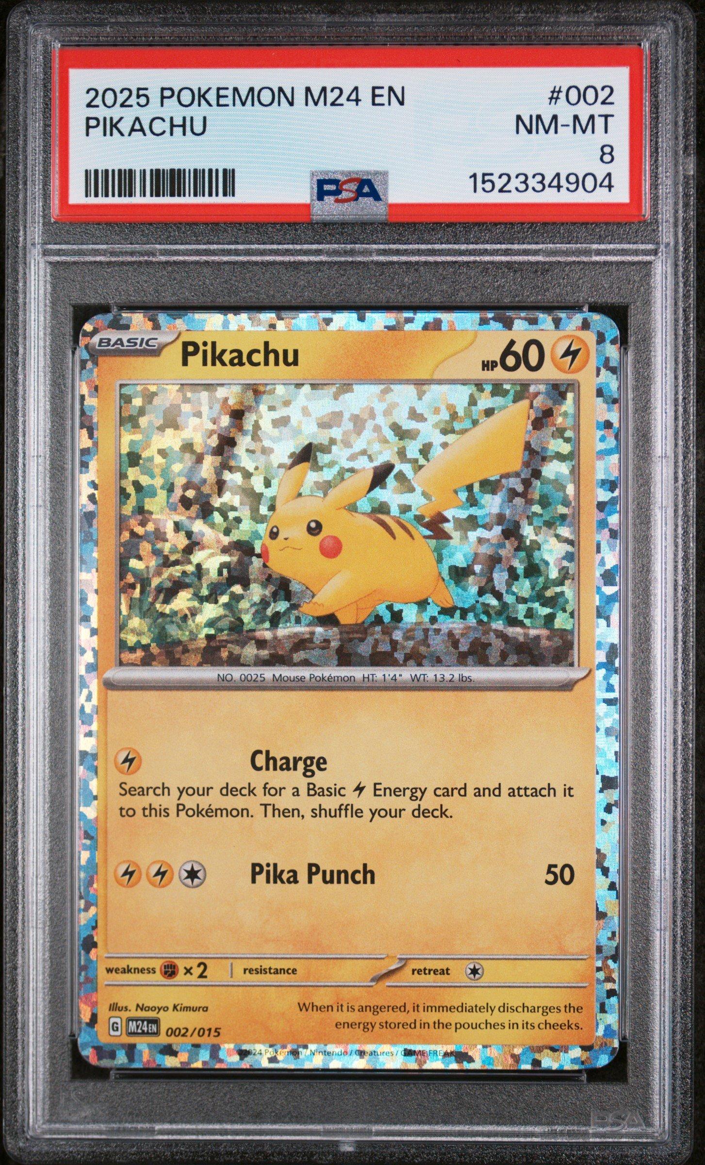 2025 Pokemon M24 En-mcdonald's Collection 002 Pikachu PSA 8 Graded