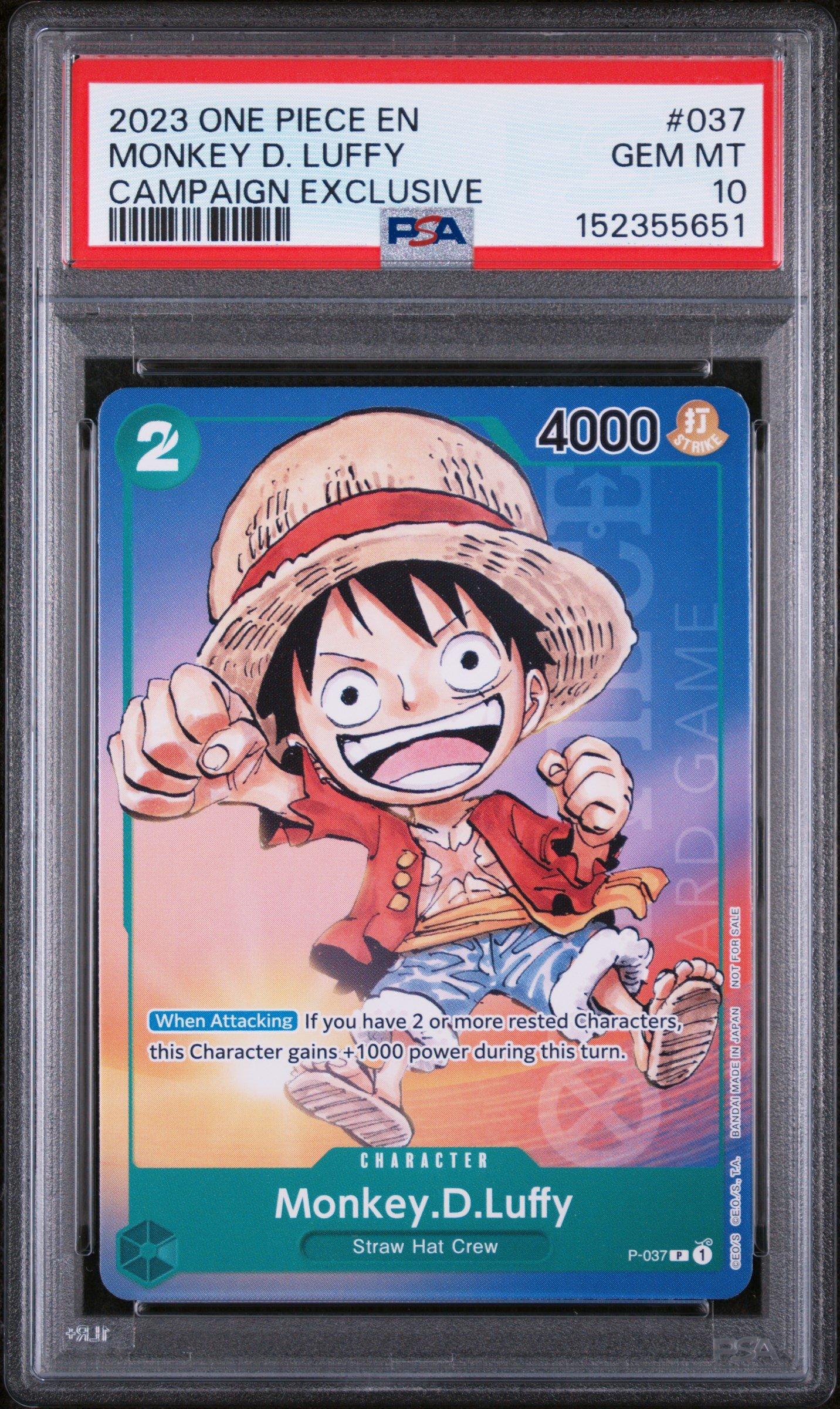 2023 One Piece Promos 037 Monkey D. Luffy Campaign Exclusive PSA
