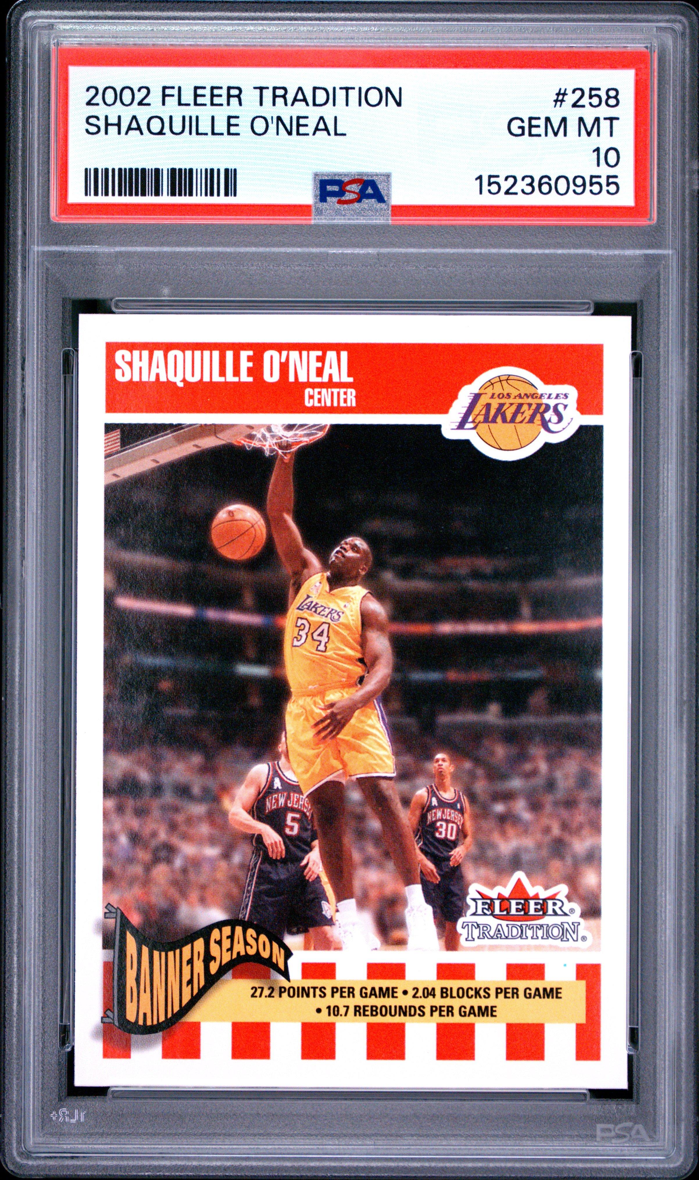 2002 Fleer Tradition 258 Shaquille O'neal PSA 10 Graded Card