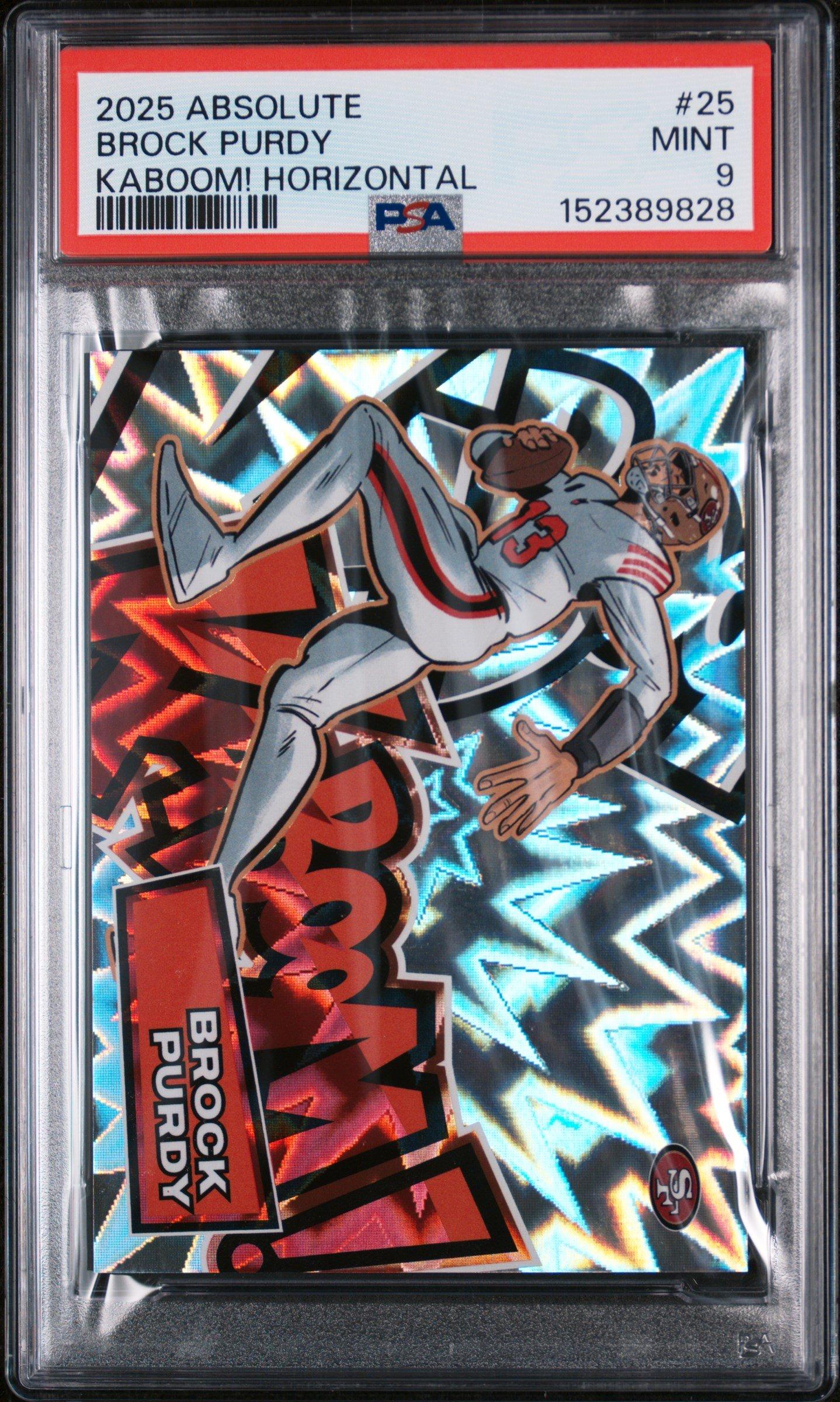 2025 Panini Absolute Kaboom! Horizontal 25 Brock Purdy PSA 9