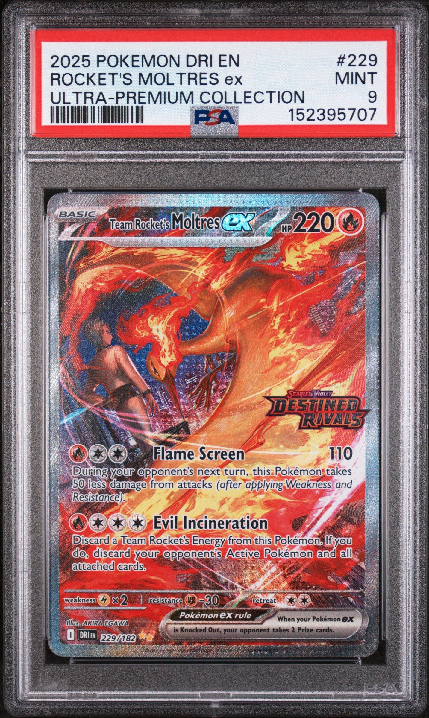 2025 Pokemon Dri En-destined Rivals 229 Team Rocket's Moltres Ex