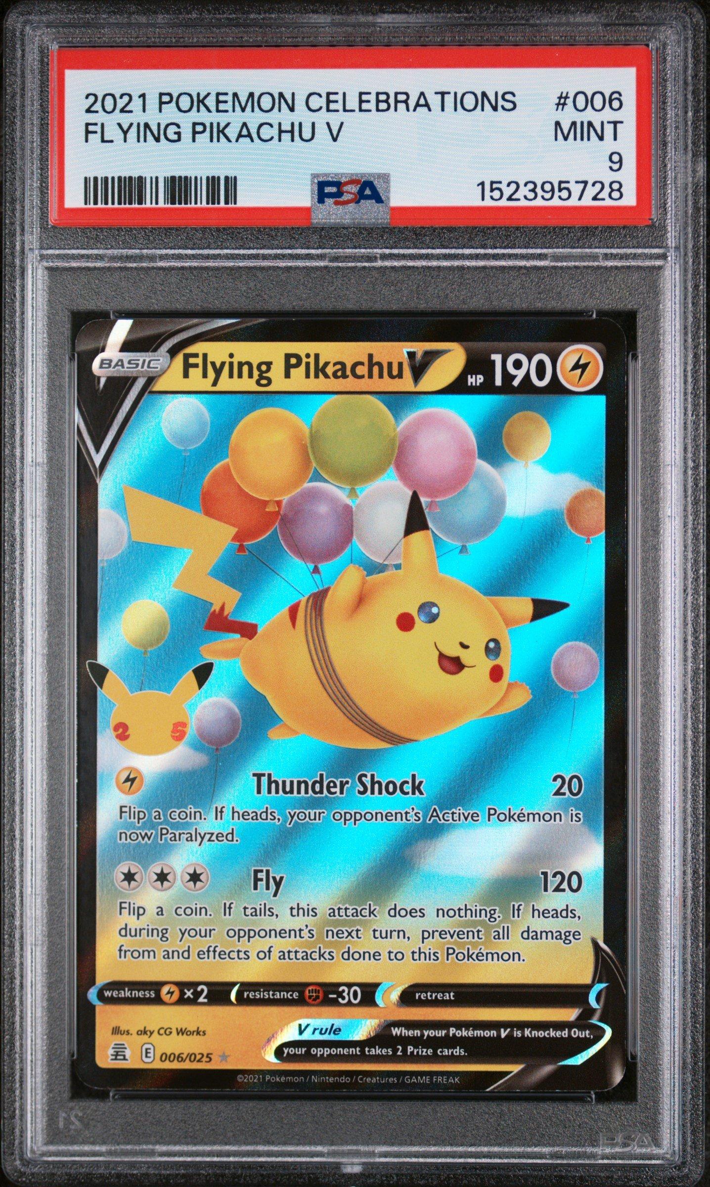 2021 Pokemon Celebrations 006 Flying Pikachu V PSA 9 Graded Card