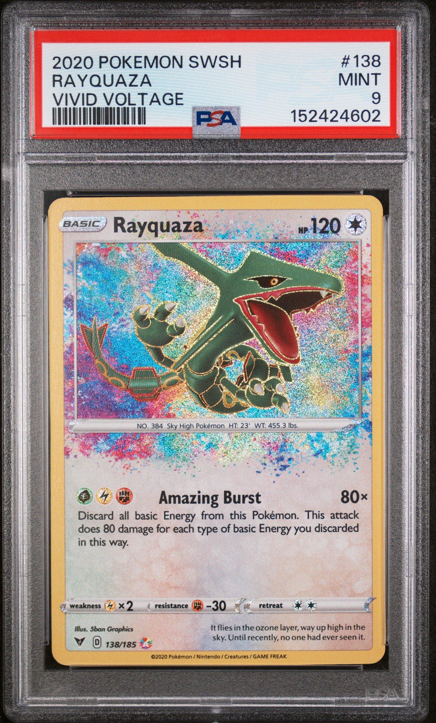 2020 Pokemon Sword & Shield Vivid Voltage 138 Rayquaza PSA 9