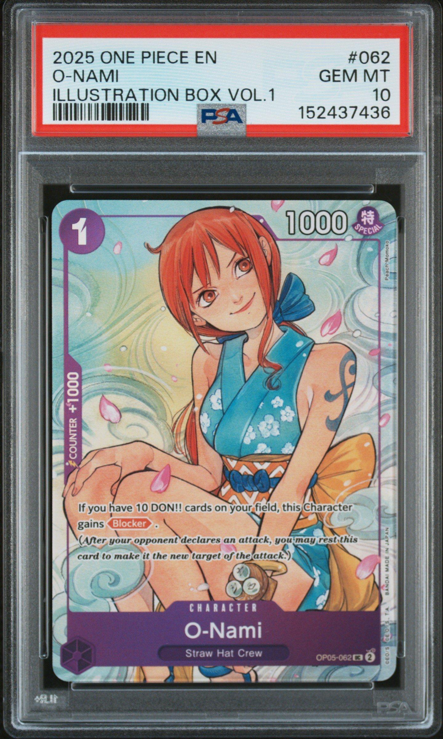 2025 One Piece Promos 062 O-nami Illustration Box Vol.1 PSA 10