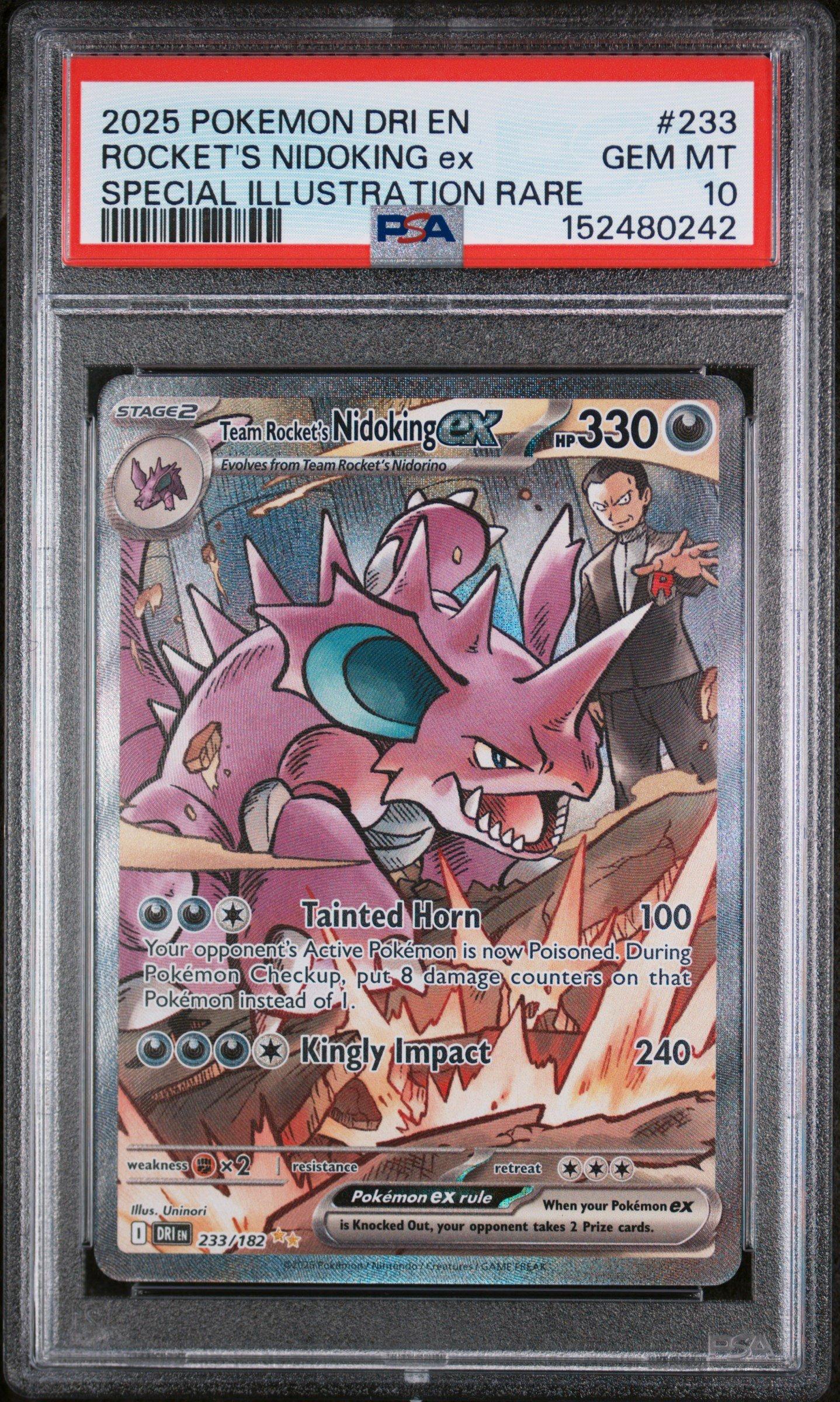2025 ポケモン ロケット団 ニドキング ex PSA 10 2025 Pokemon Dri En-destined Rivals 233 Team Rocket's Nidoking Ex